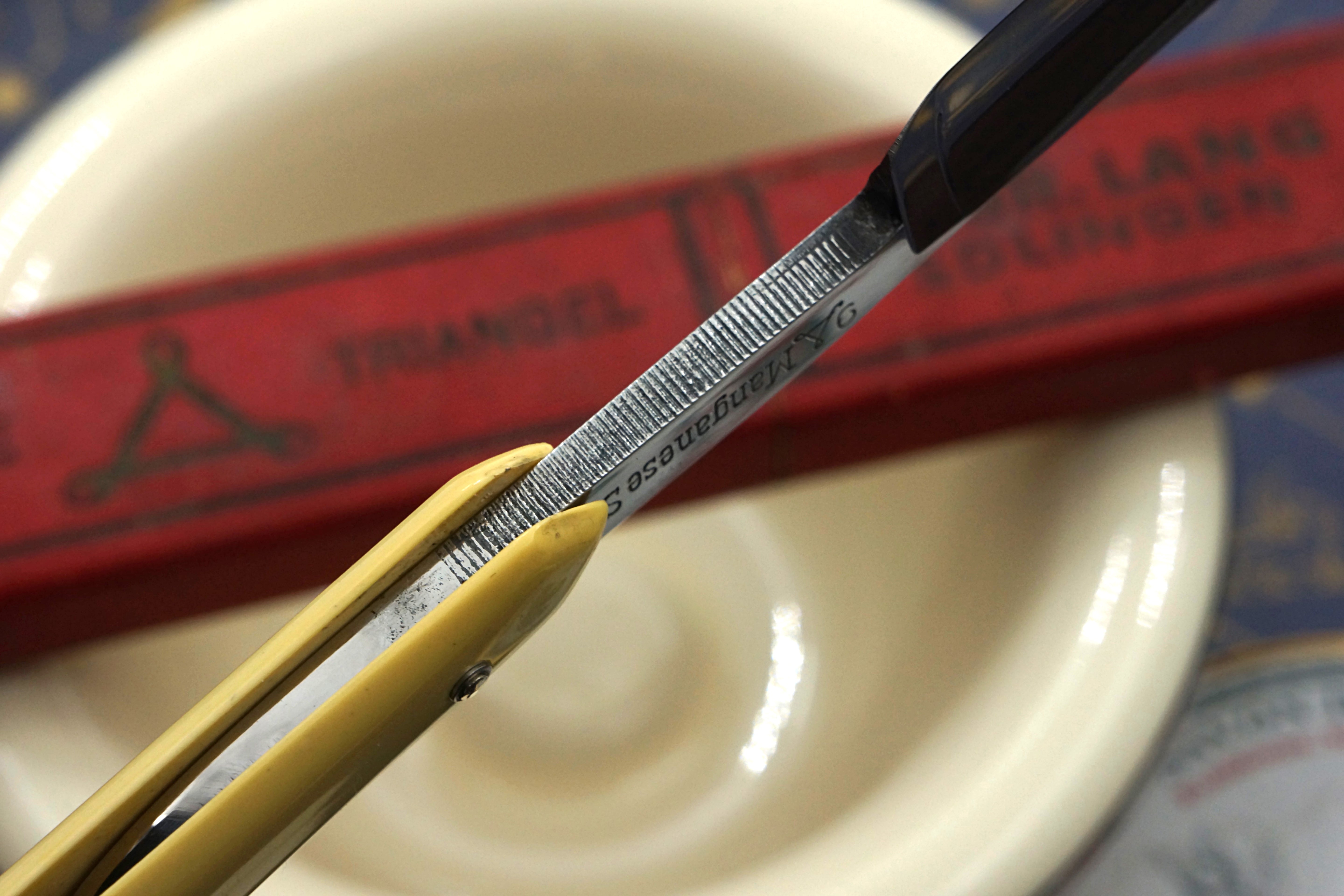 Gebr.Lang Triangel No. 9 11/16 Full Hollow Blade - Near Mint Vintage Solingen Straight Razor - Shave Ready