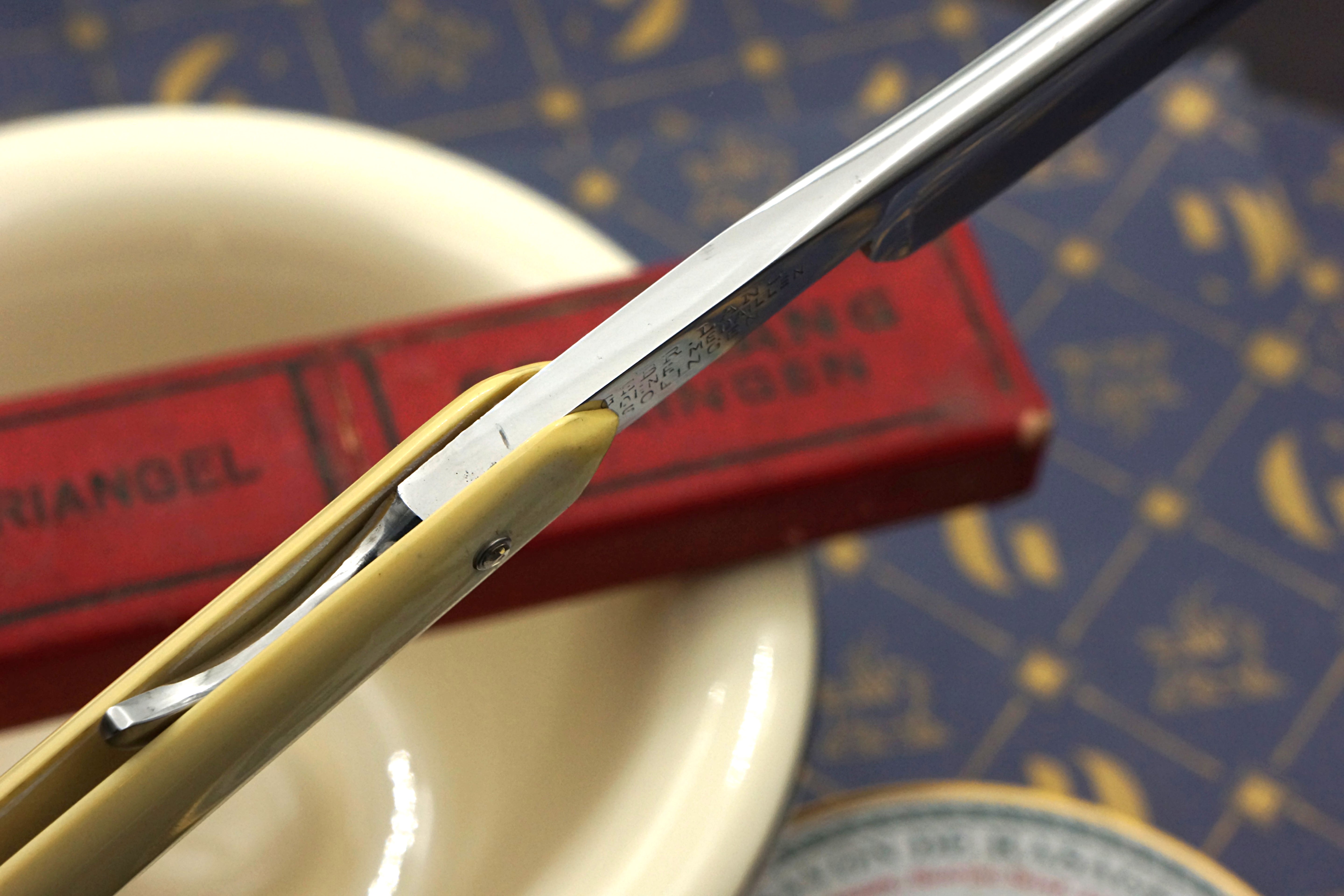 Gebr.Lang Triangel No. 9 11/16 Full Hollow Blade - Near Mint Vintage Solingen Straight Razor - Shave Ready