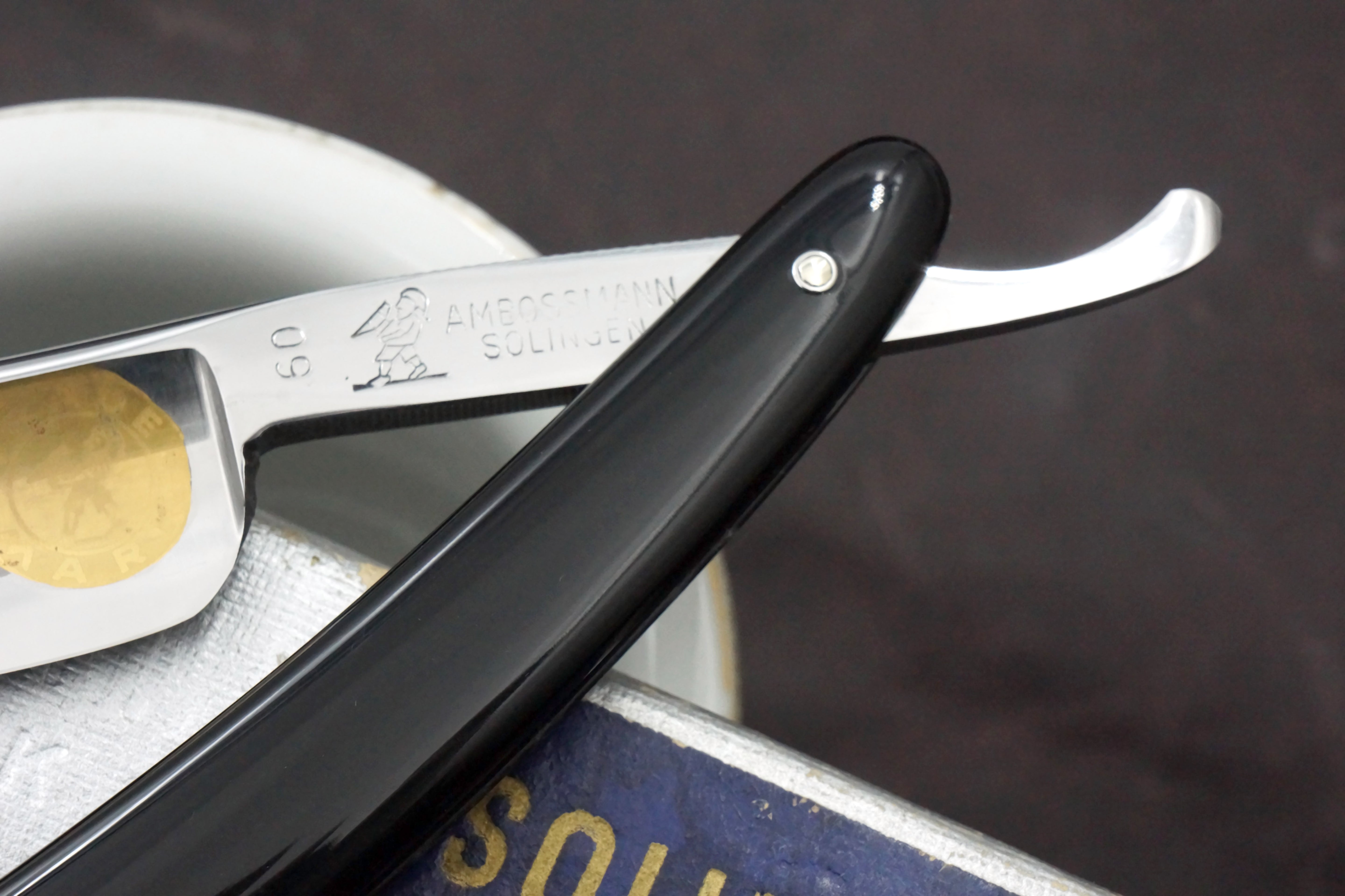 Ambossman No.60 - 13/16 Full Hollow Etched Blade - Restored Vintage Solingen Straight Razor - Shave Ready