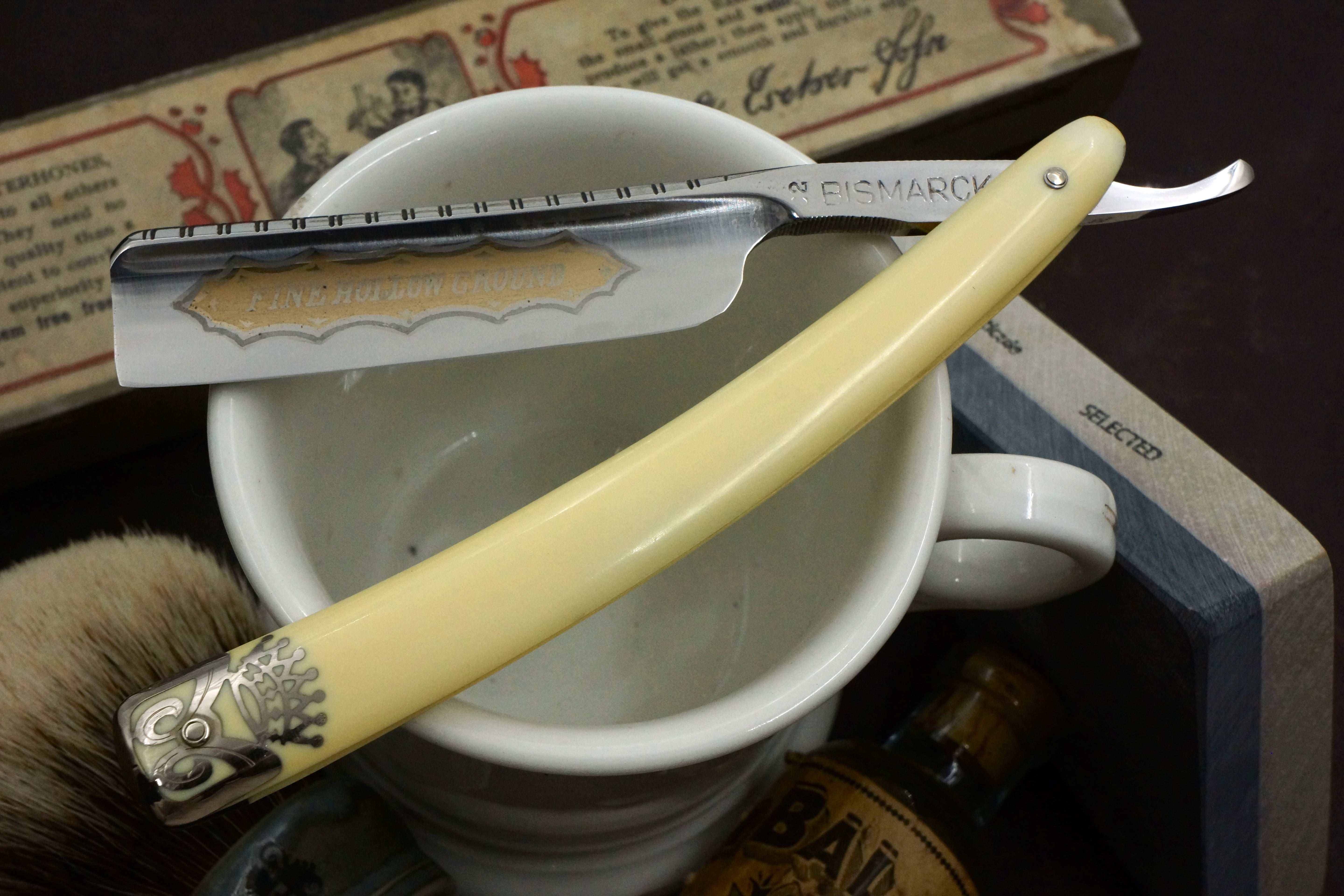 Bismarck - 13/16 Full Hollow Blade - Excellent Restored Vintage Solingen Straight Razor - Shave Ready