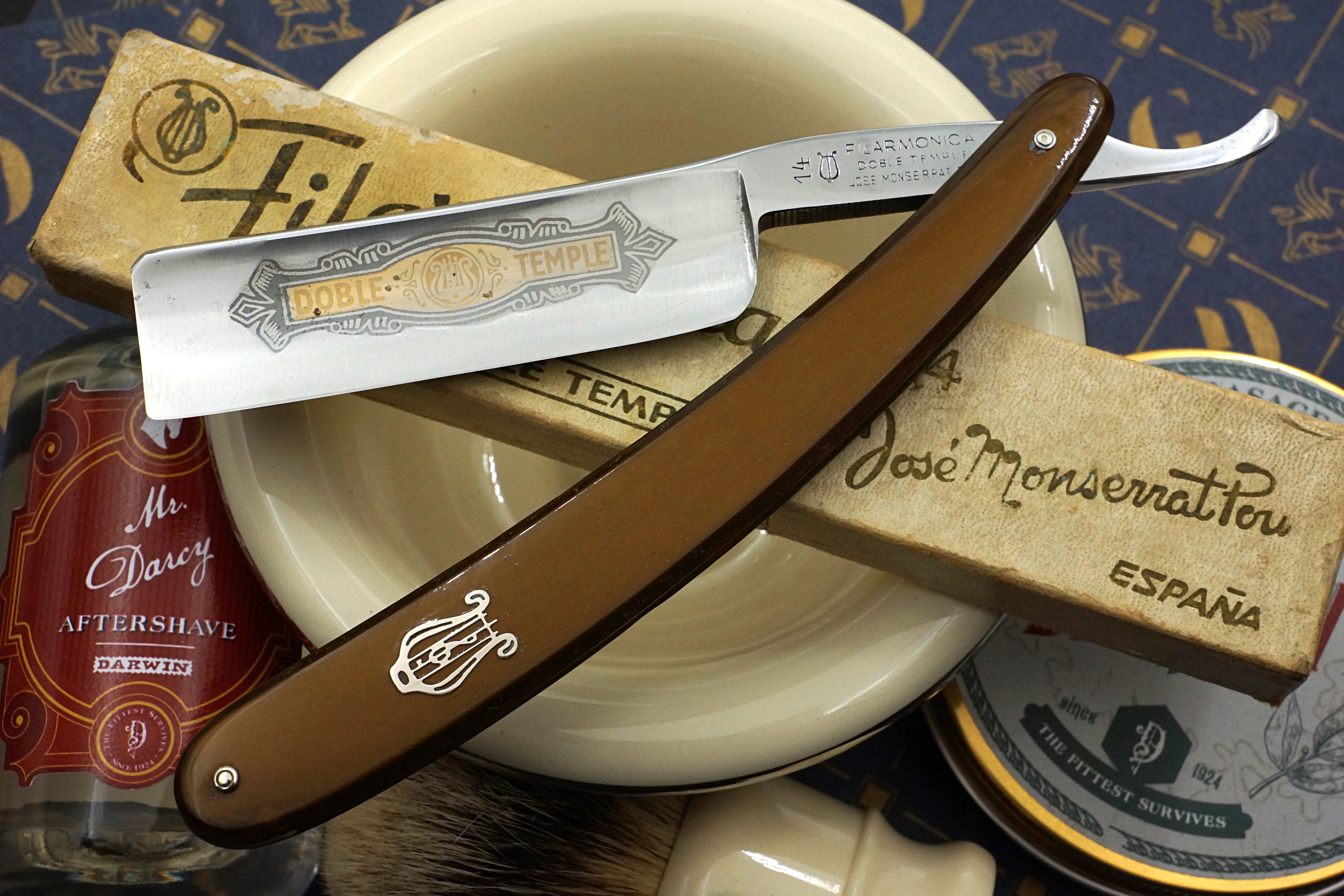 Filarmonica JMP Doble Temple No. 14 15/16" Full Hollow Blade - Excellent+ Vintage Spanish Straight Razor - Shave Ready