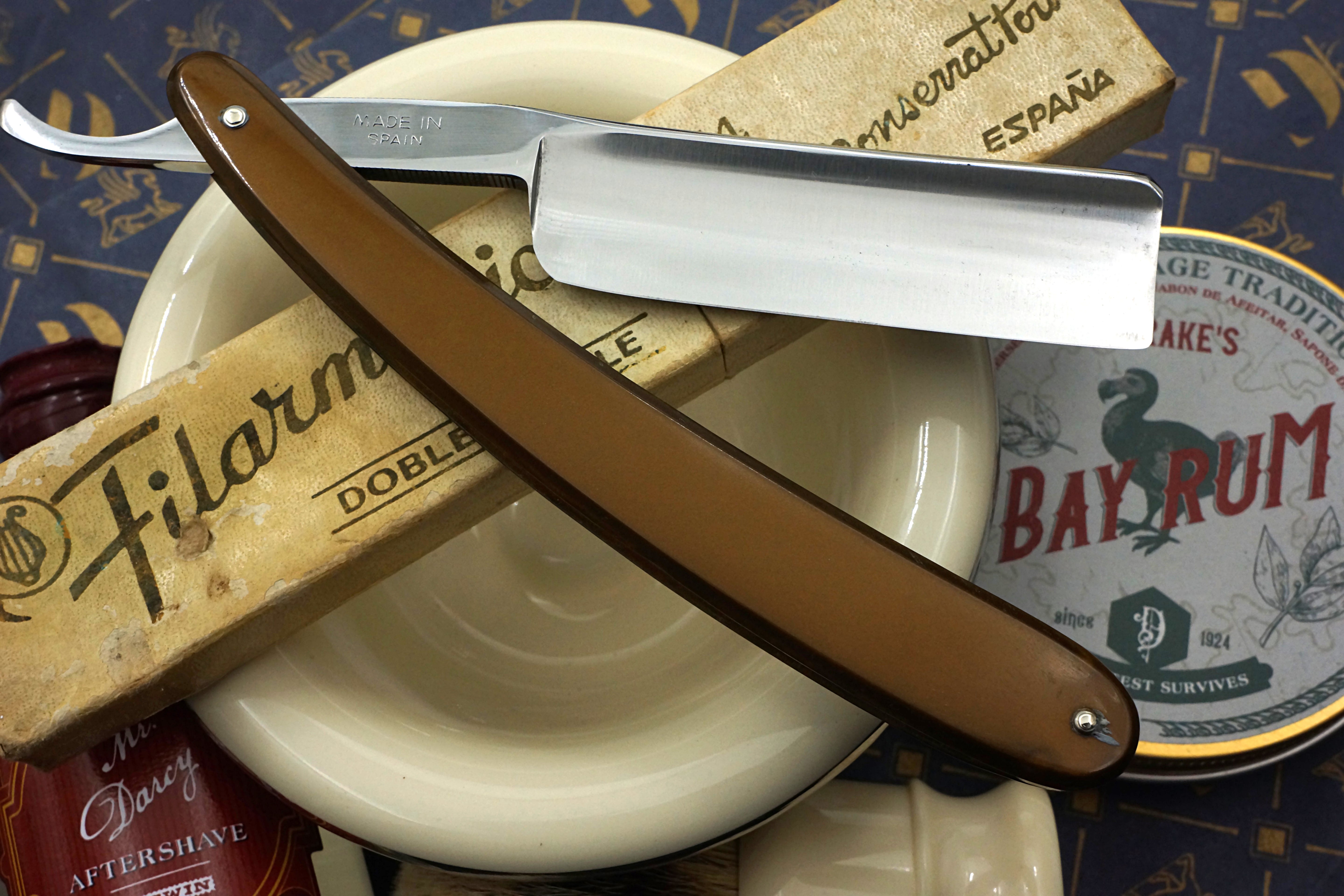 Filarmonica JMP Doble Temple No. 14 15/16" Full Hollow Blade - Excellent+ Vintage Spanish Straight Razor - Shave Ready