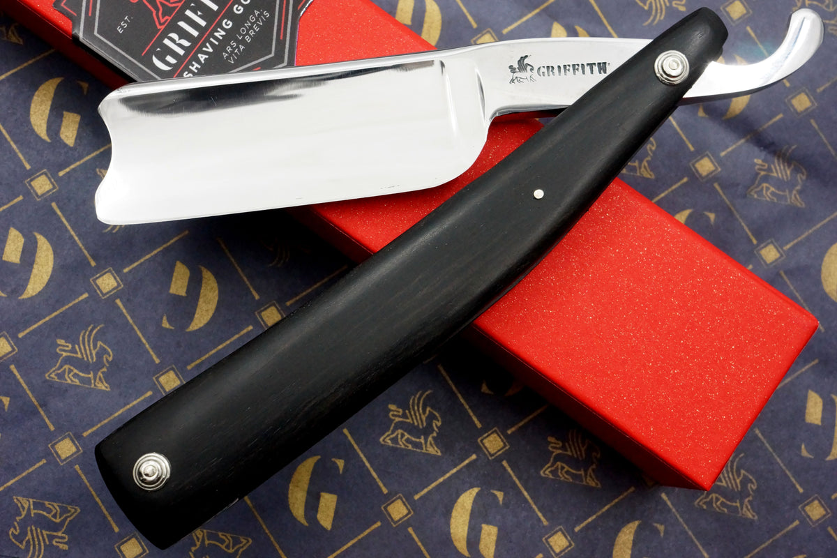 Griffith 1084 Steel 19/16 Full Hollow - Ebony Scales Artisan Straight Razor