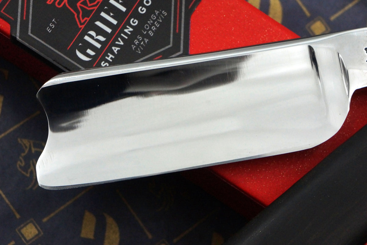 Griffith 1084 Steel 19/16 Full Hollow - Ebony Scales Artisan Straight Razor