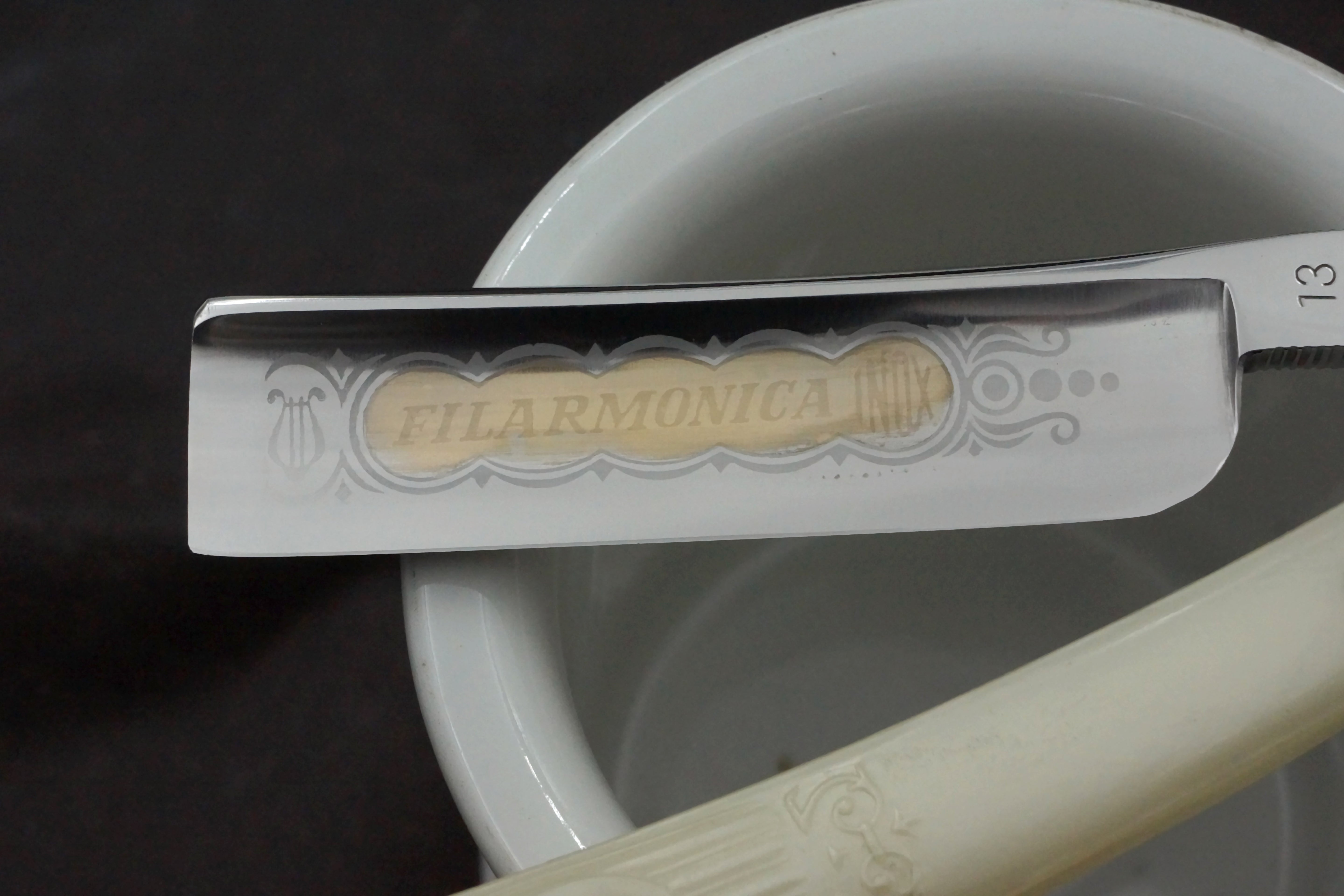 Filarmonica Inox Stainless Steel JMP No. 13 6/8 Full Hollow Blade - Excellent+ Vintage Spanish Straight Razor - Shave Ready