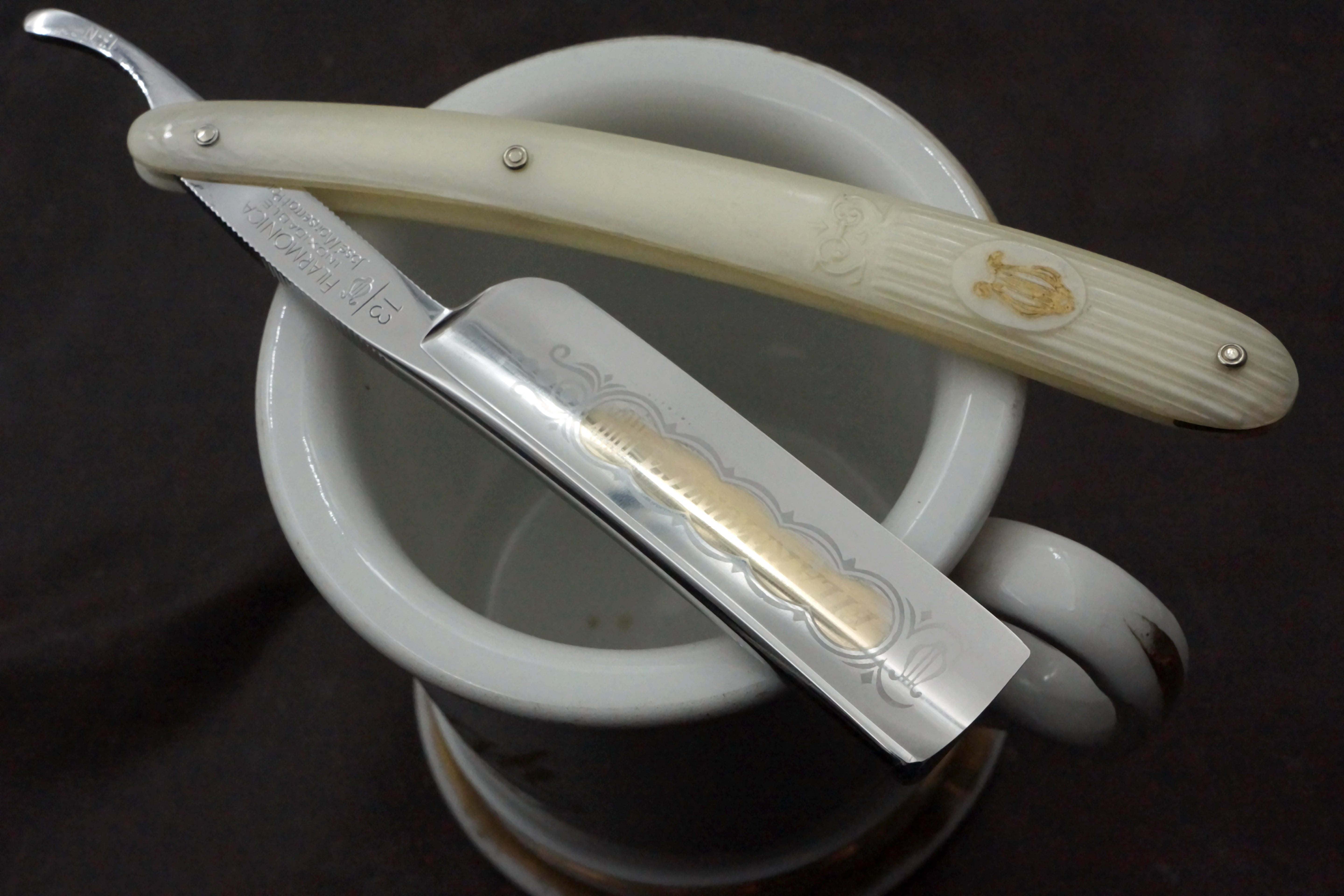 Filarmonica Inox Stainless Steel JMP No. 13 6/8 Full Hollow Blade - Excellent+ Vintage Spanish Straight Razor - Shave Ready