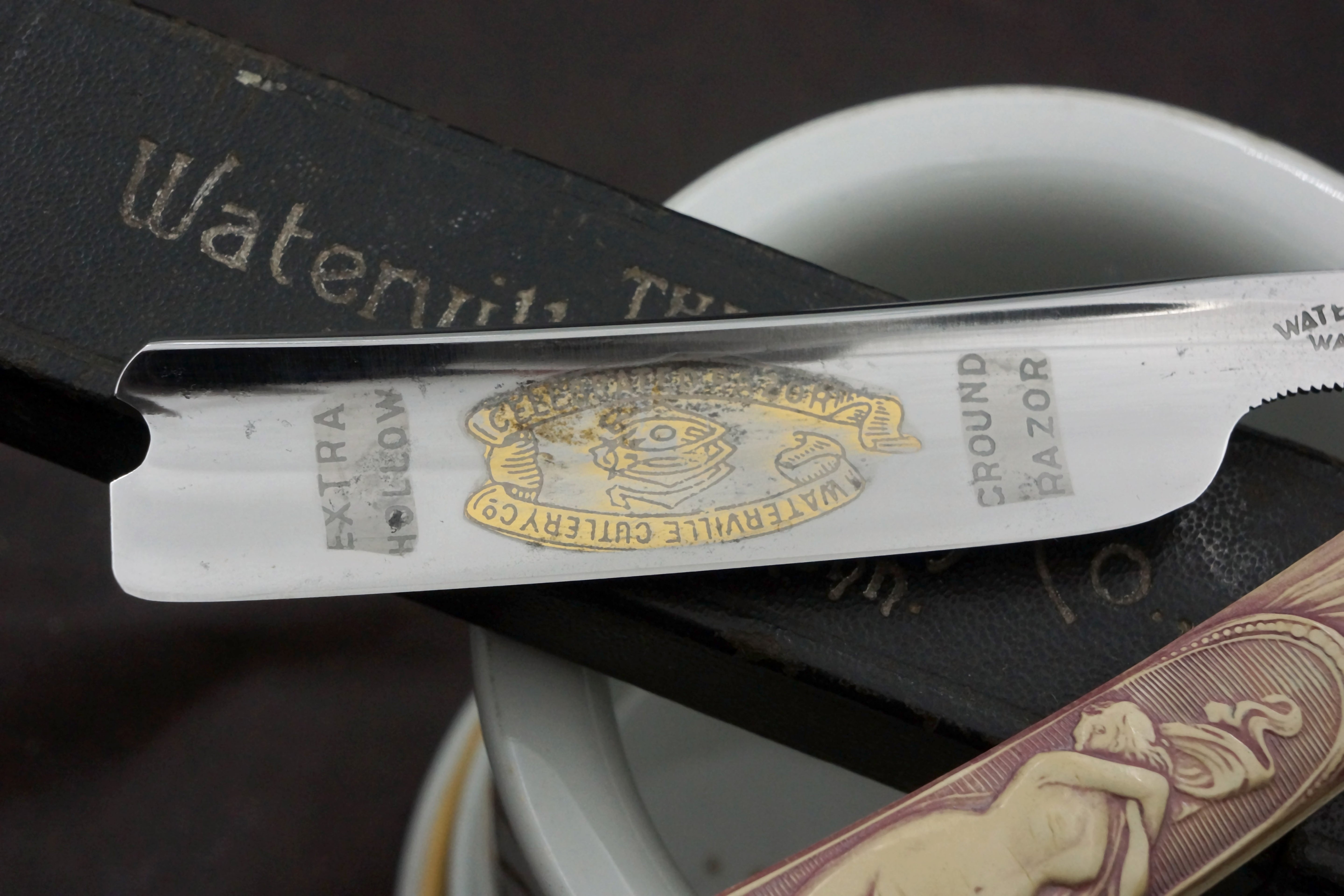 Waterville Cutlery Fancy 6/8 Rattler - Gorgeous Nude Scales American Made Vintage Straight Razor - Shave Ready