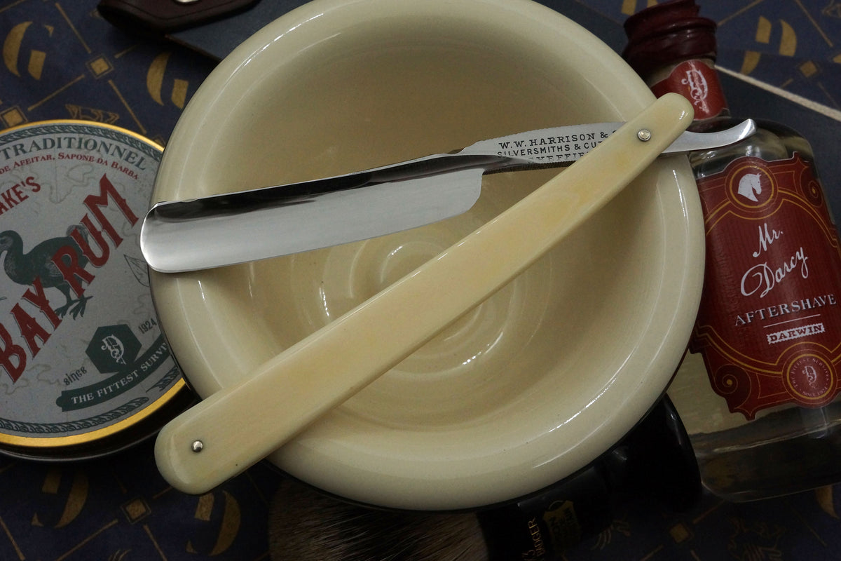 W.W. Harrison & Co. - Restored 5/8 Vintage Sheffield Straight Razor with Original Ivory Scales - Shave Ready