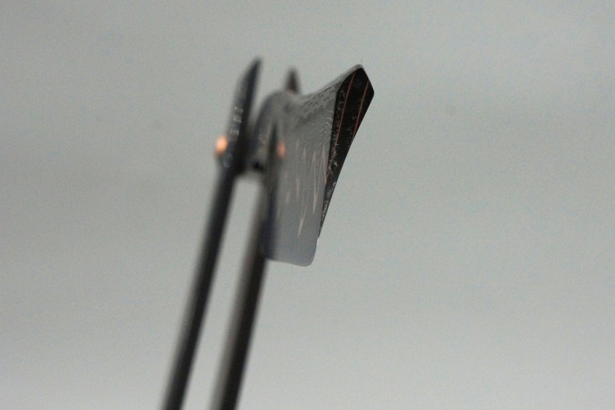 Griffith 8/8 Copper & Damascus San Mai Quarter Hollow - Horn Scales Artisan Straight Razor