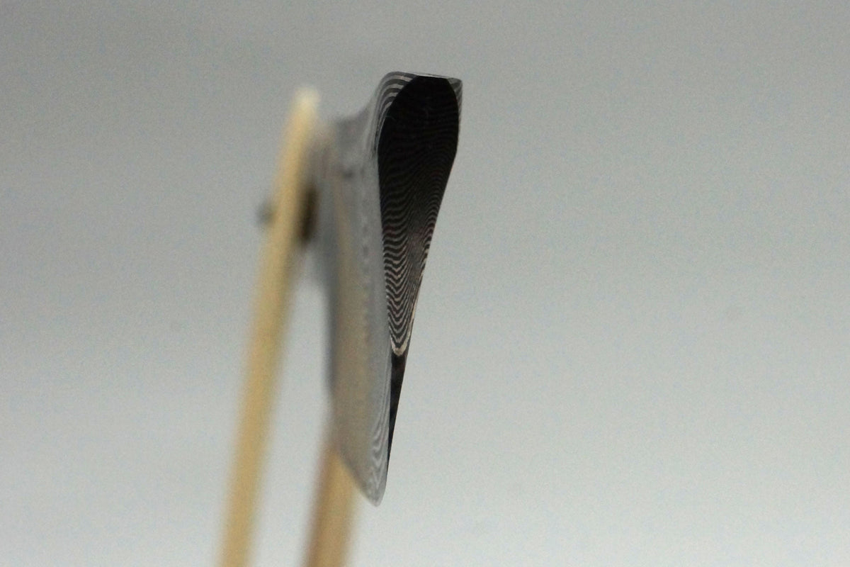 Griffith 19/16 Damascus Quarter Hollow - Mammoth Ivory Scales Artisan Straight Razor