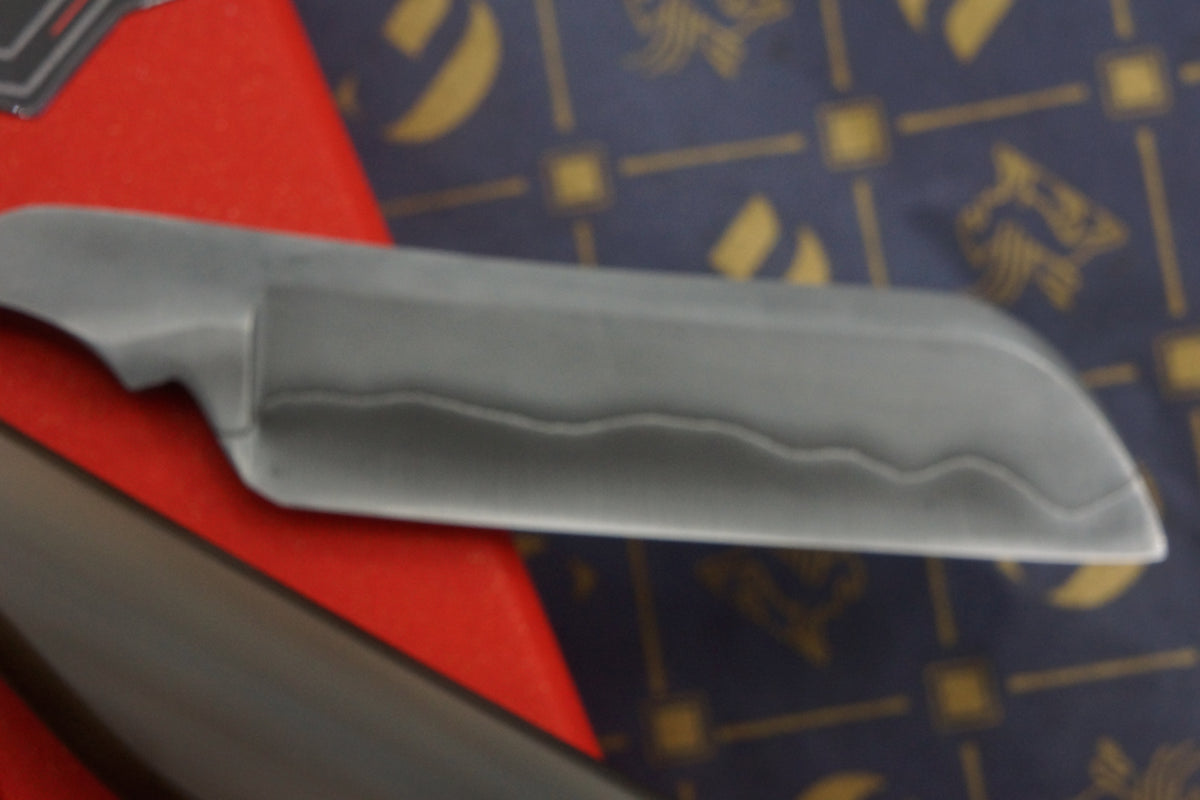 Griffith 7/8 Blue Steel & Stainless San Mai Quarter Hollow - Horn Scales Artisan Straight Razor