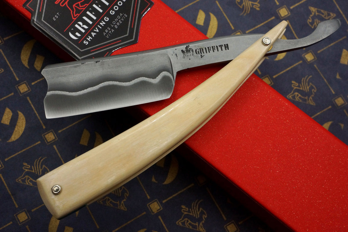Griffith 15/16 W2 & Stainless San Mai Quarter Hollow - Mammoth Ivory Scales Artisan Straight Razor