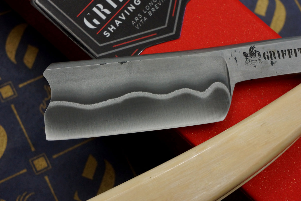 Griffith 15/16 W2 & Stainless San Mai Quarter Hollow - Mammoth Ivory Scales Artisan Straight Razor