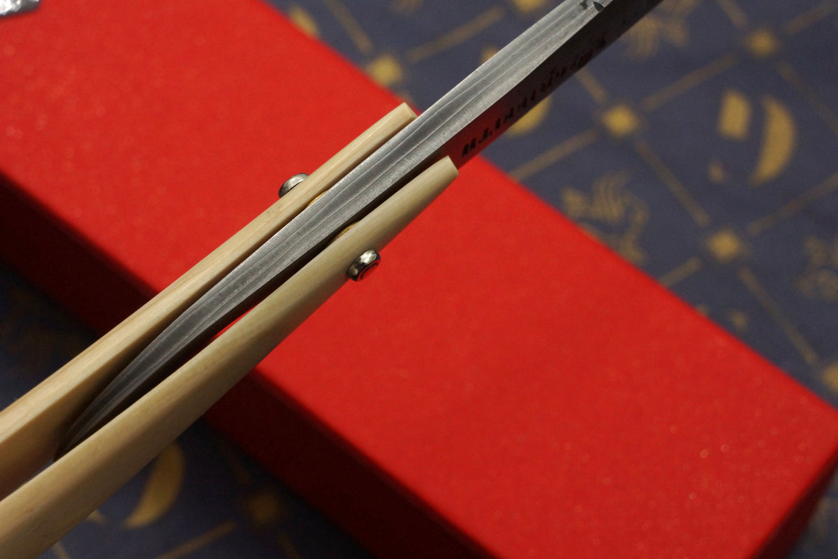 Griffith 15/16 W2 & Stainless San Mai Quarter Hollow - Mammoth Ivory Scales Artisan Straight Razor