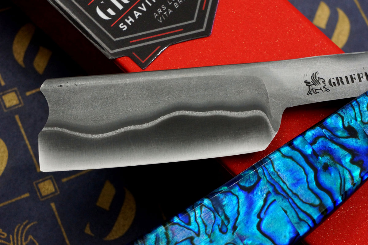 Griffith 15/16 W2 & Stainless San Mai Quarter Hollow - Abalone Scales Artisan Straight Razor