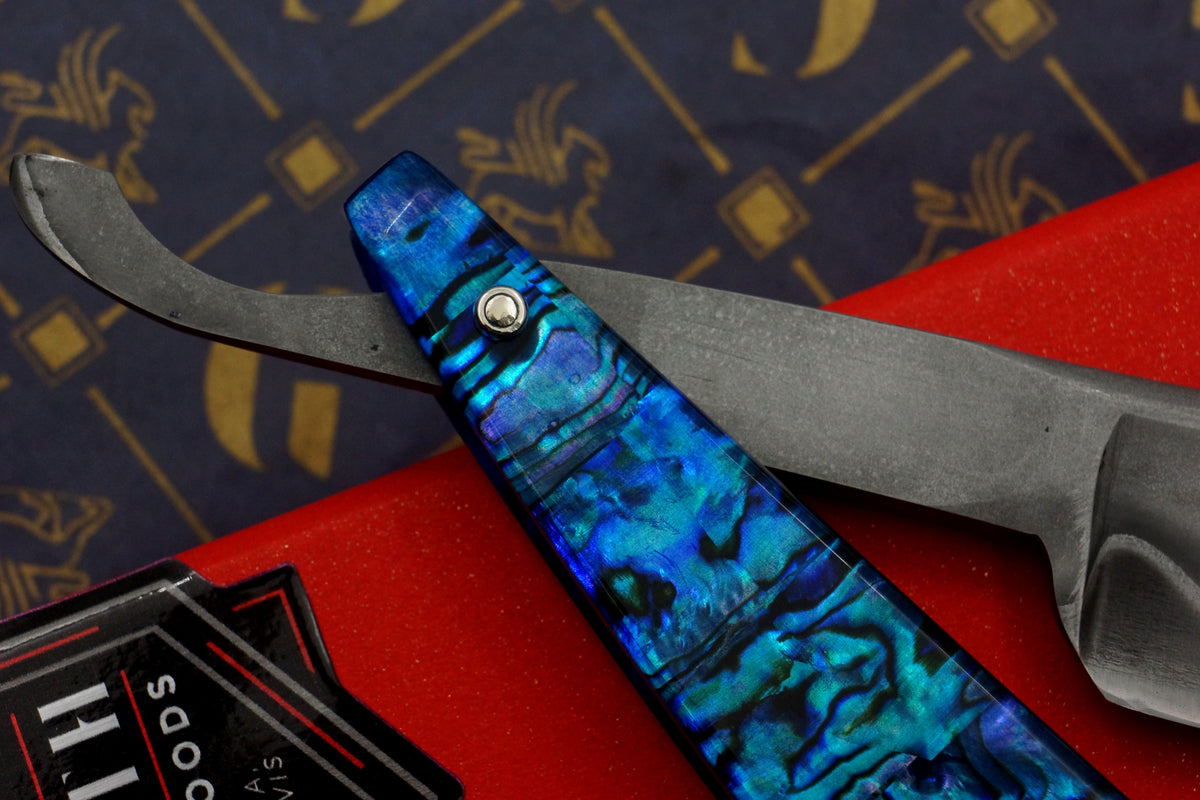 Griffith 15/16 W2 & Stainless San Mai Quarter Hollow - Abalone Scales Artisan Straight Razor