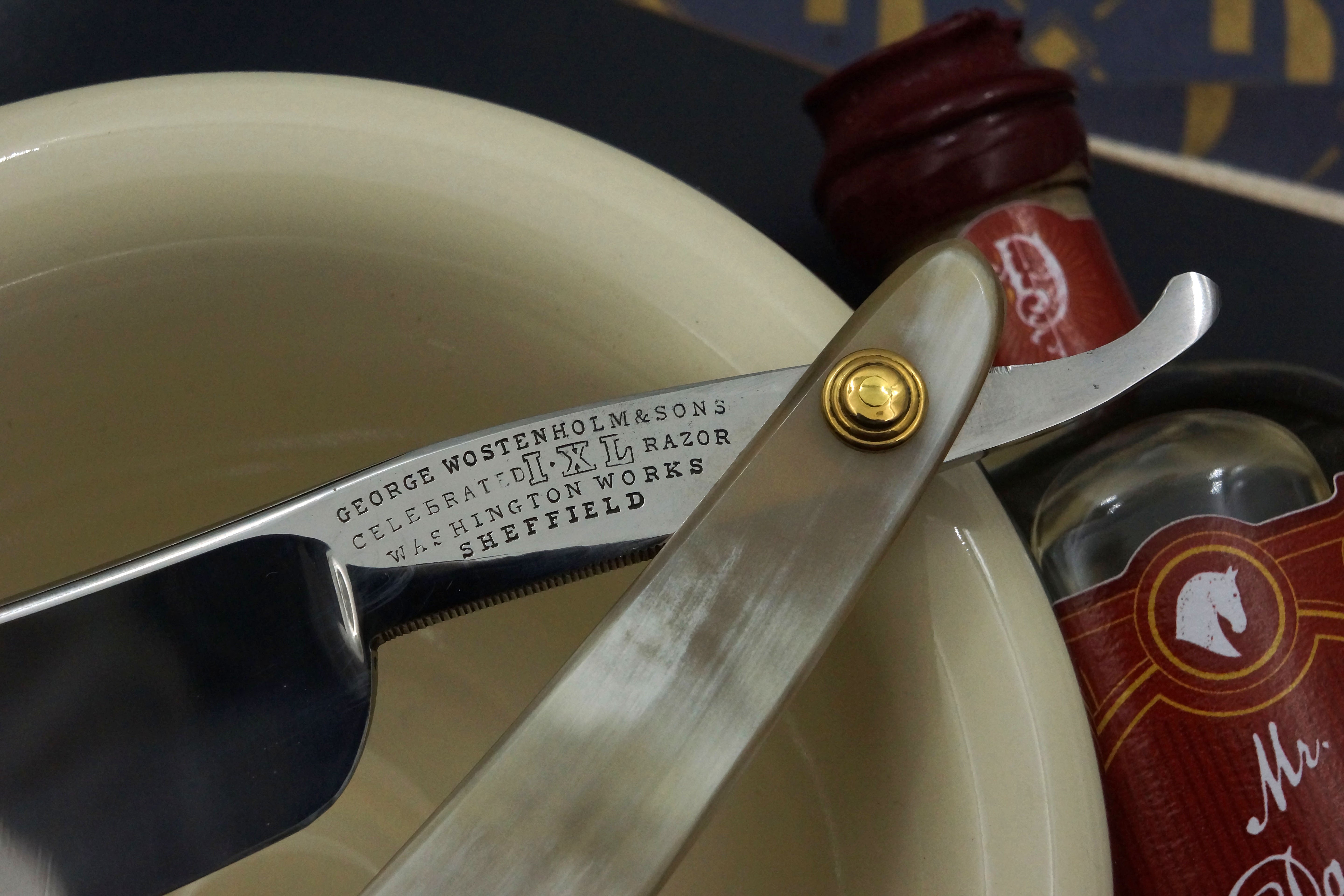 George Wostenholm & Sons - 15/16" Blade with New Horn Scales - Fully Restored Sheffield Straight Razor - Shave Ready