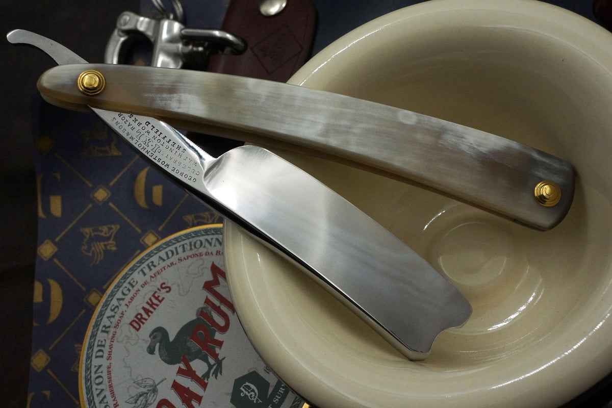 George Wostenholm & Sons - 15/16" Blade with New Horn Scales - Fully Restored Sheffield Straight Razor - Shave Ready