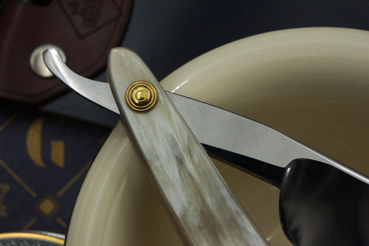 George Wostenholm & Sons - 15/16" Blade with New Horn Scales - Fully Restored Sheffield Straight Razor - Shave Ready