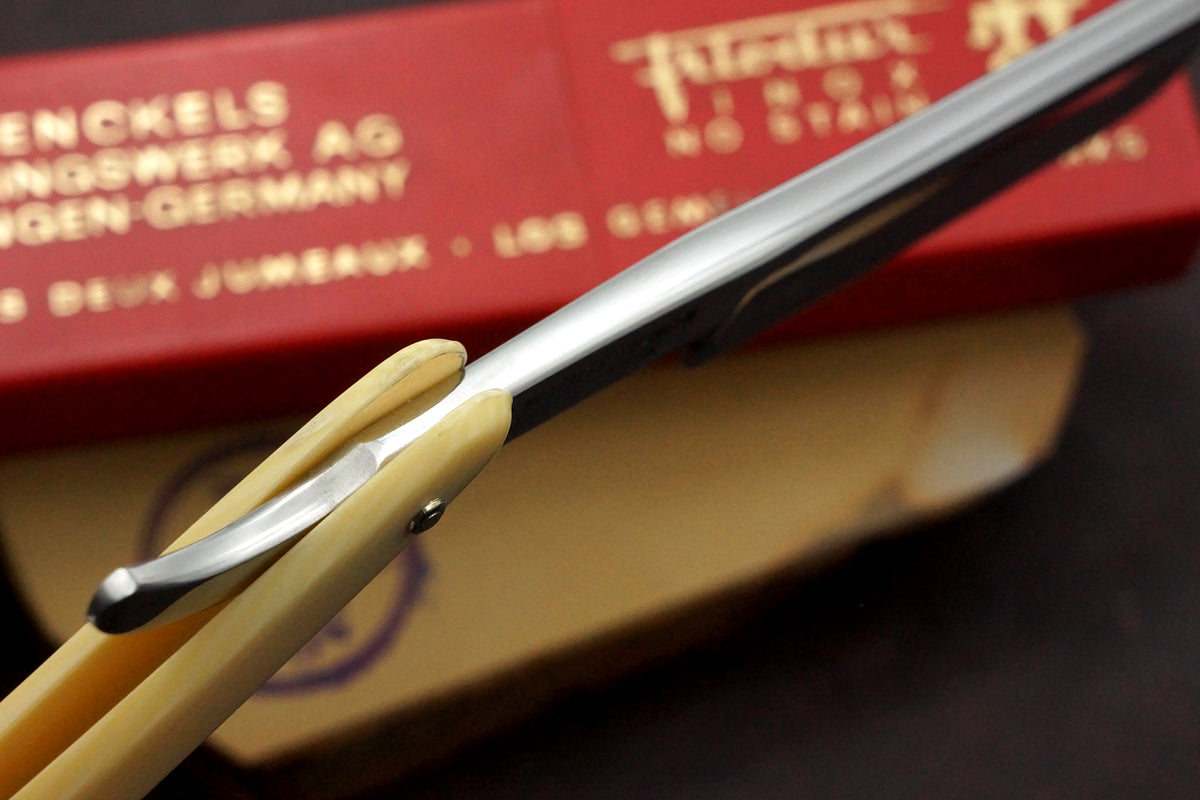 Henckels Friodur 13/16 No. 72 1/2 - Near Pristine Stainless Steel Etched Full Hollow - Solingen Straight Razor - Shave Ready