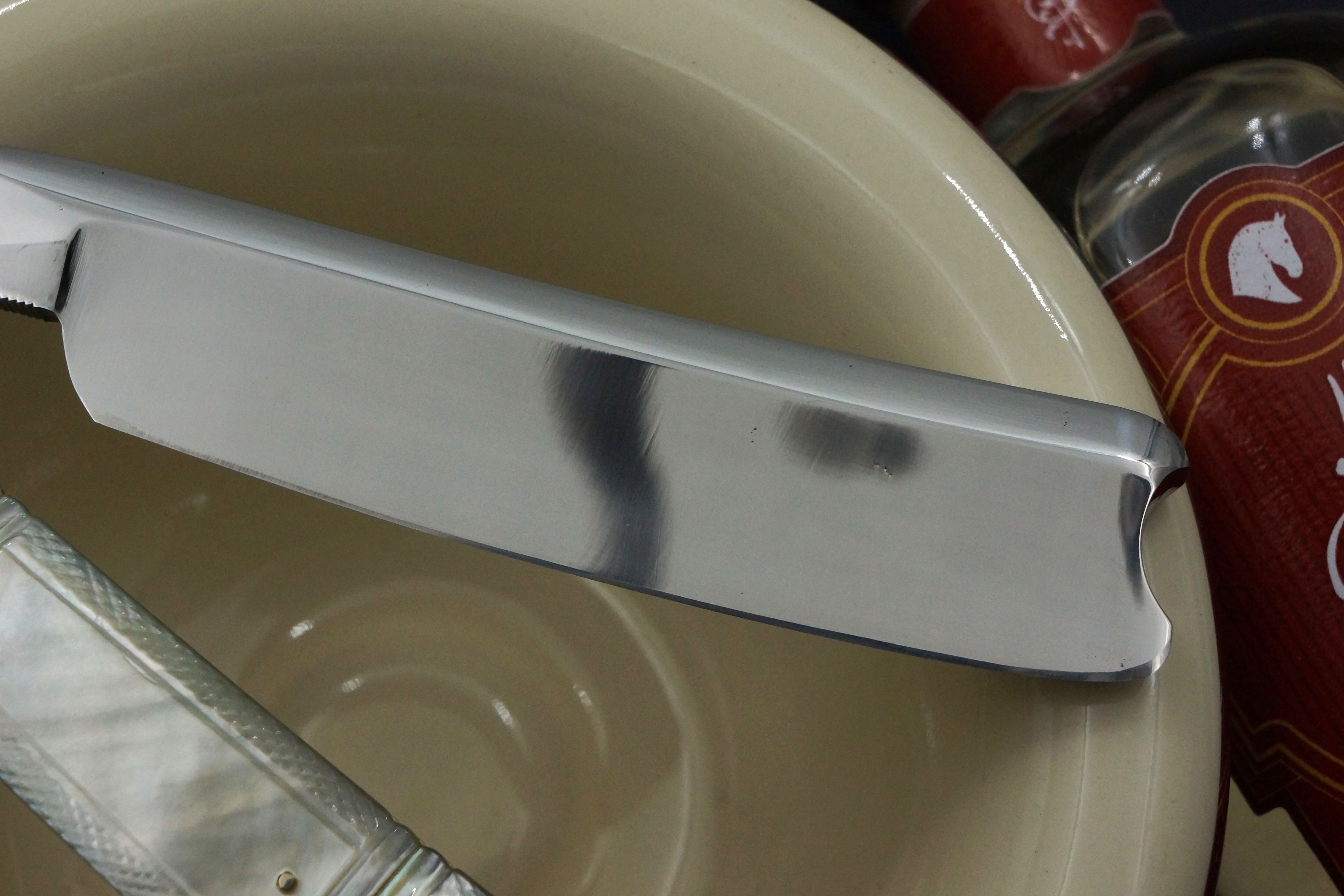 Edward Saville "Eclipse" 13/16 - Fancy Grind Fully Restored Mother of Pearl Scaled Sheffield Straight Razor - Shave Ready