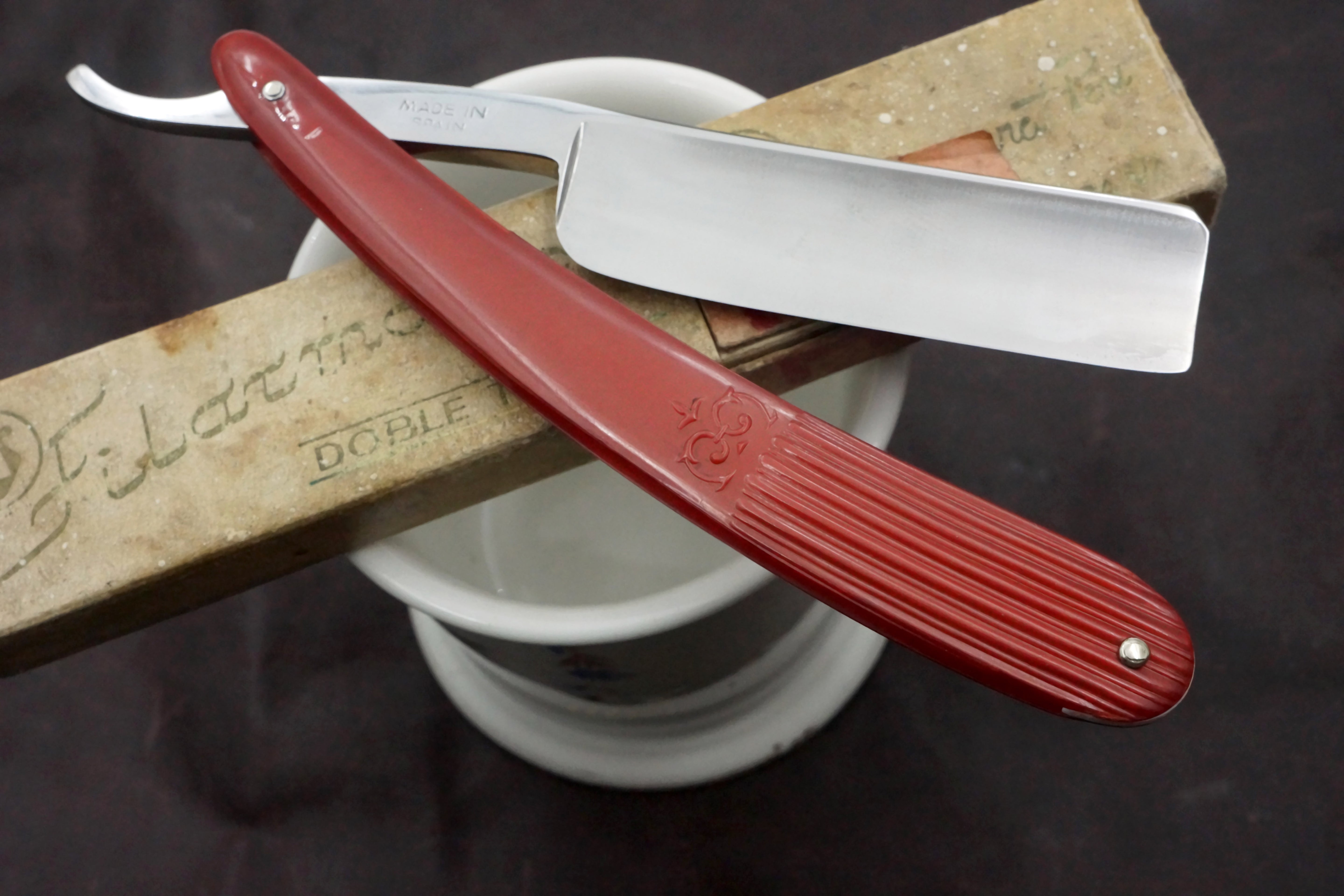 Filarmonica JMP Doble Temple No. 14 15/16" Full Hollow Blade - Excellent Vintage Spanish Straight Razor - Shave Ready