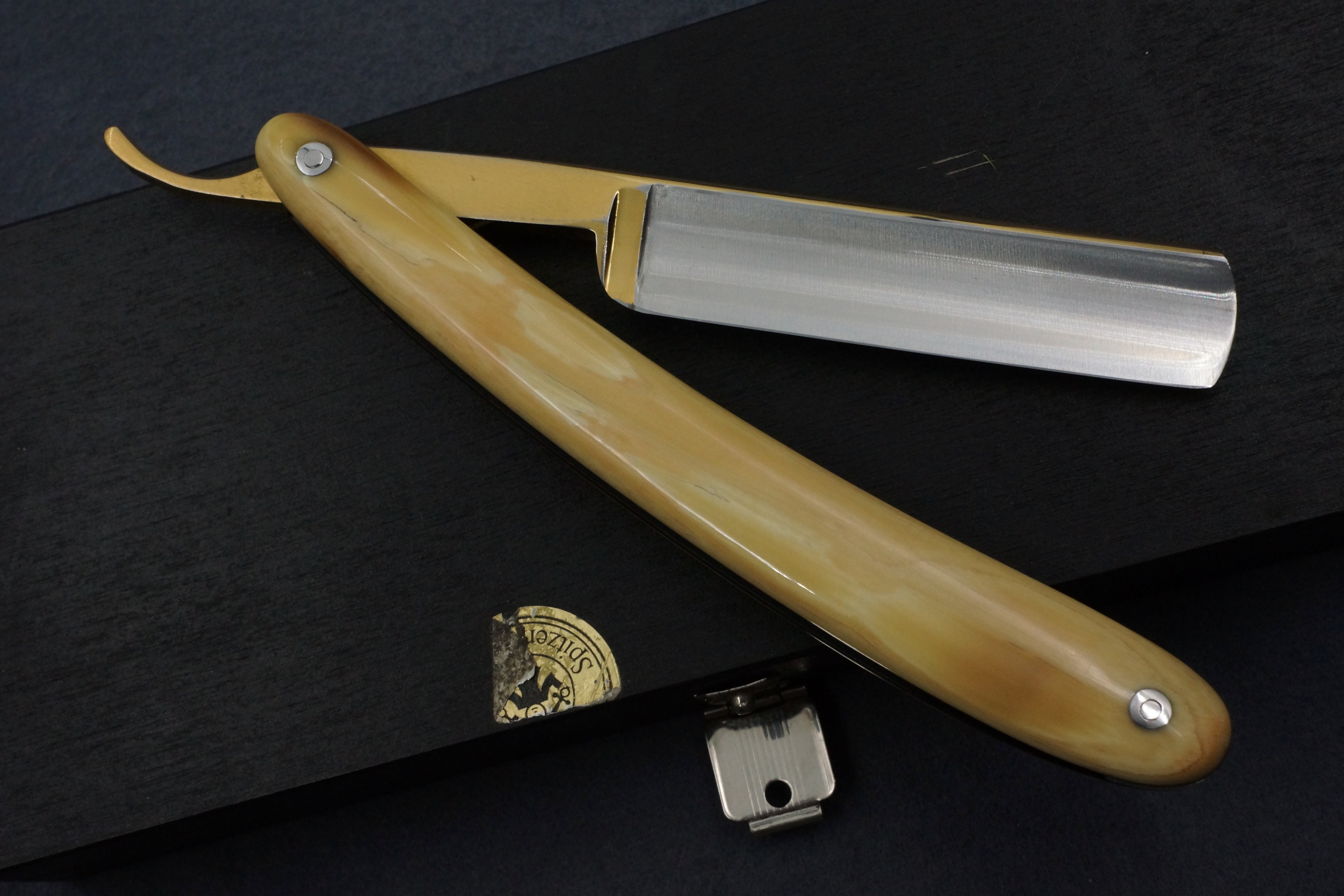 Dovo Mammut No. 10 with Mammoth Ivory Scales - Preowned Rare 11/16 Full Hollow Blade - Solingen Straight Razor - Shave Ready
