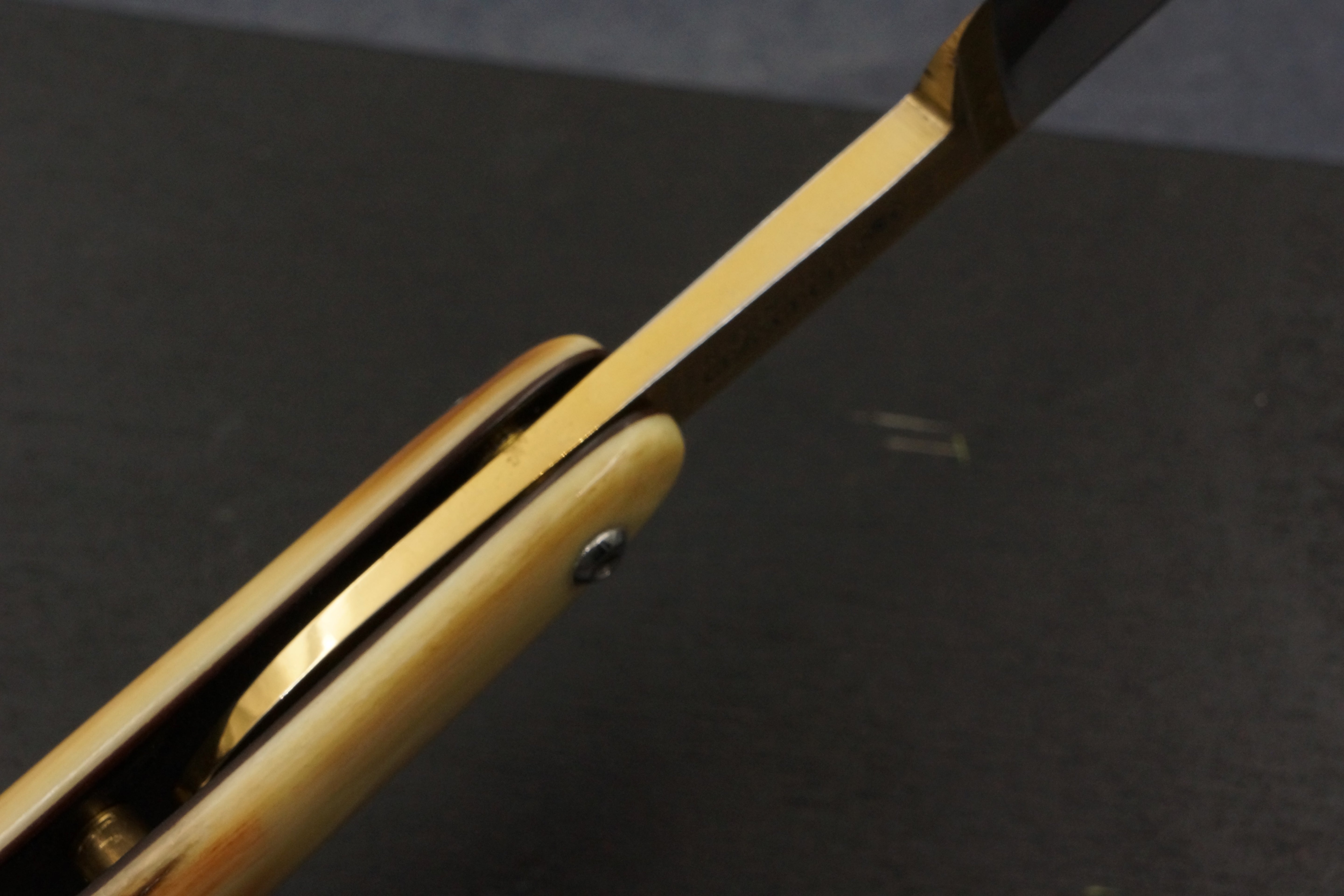 Dovo Mammut No. 10 with Mammoth Ivory Scales - Preowned Rare 11/16 Full Hollow Blade - Solingen Straight Razor - Shave Ready