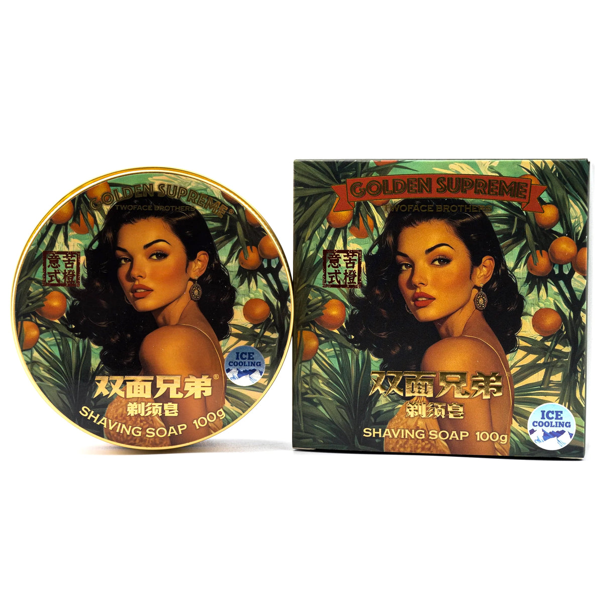 Twoface Brothers - Golden Supreme Italian Bitter Orange Shaving Soap (3.54oz / 100g)