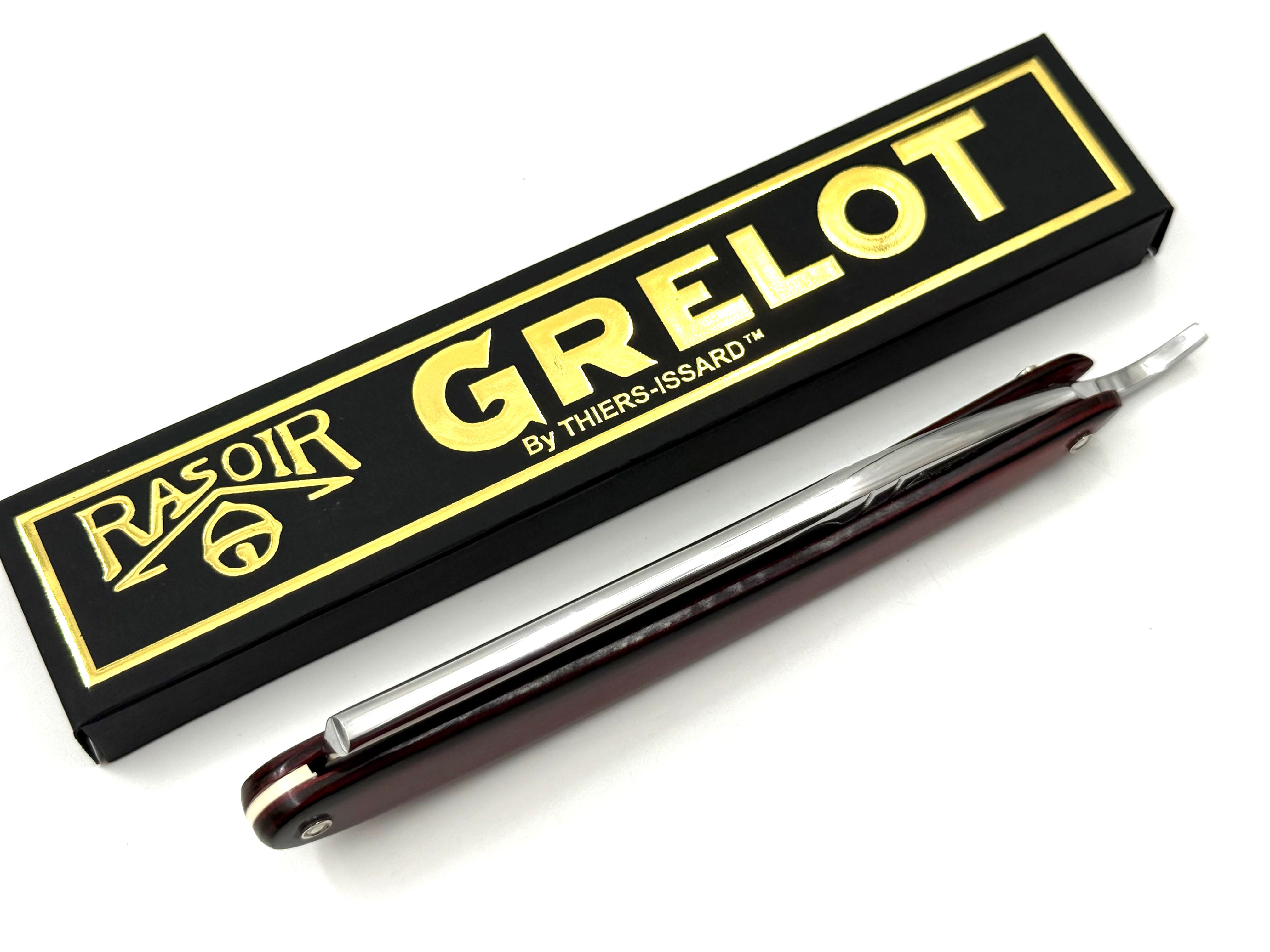 Le Grelot "Medaille d'or Paris 1931" by Thiers Issard 6/8 with Stamina Wood Scales - Full Hollow Ground Straight Razor