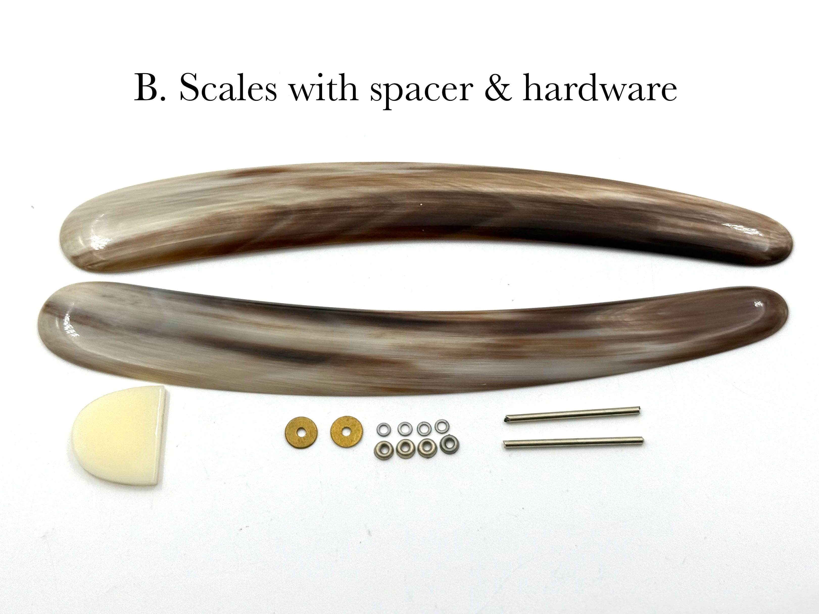 Straight Razor Scales for 7/8 blades - Highest Quality Blonde Horn Made in France - One Pair/Set