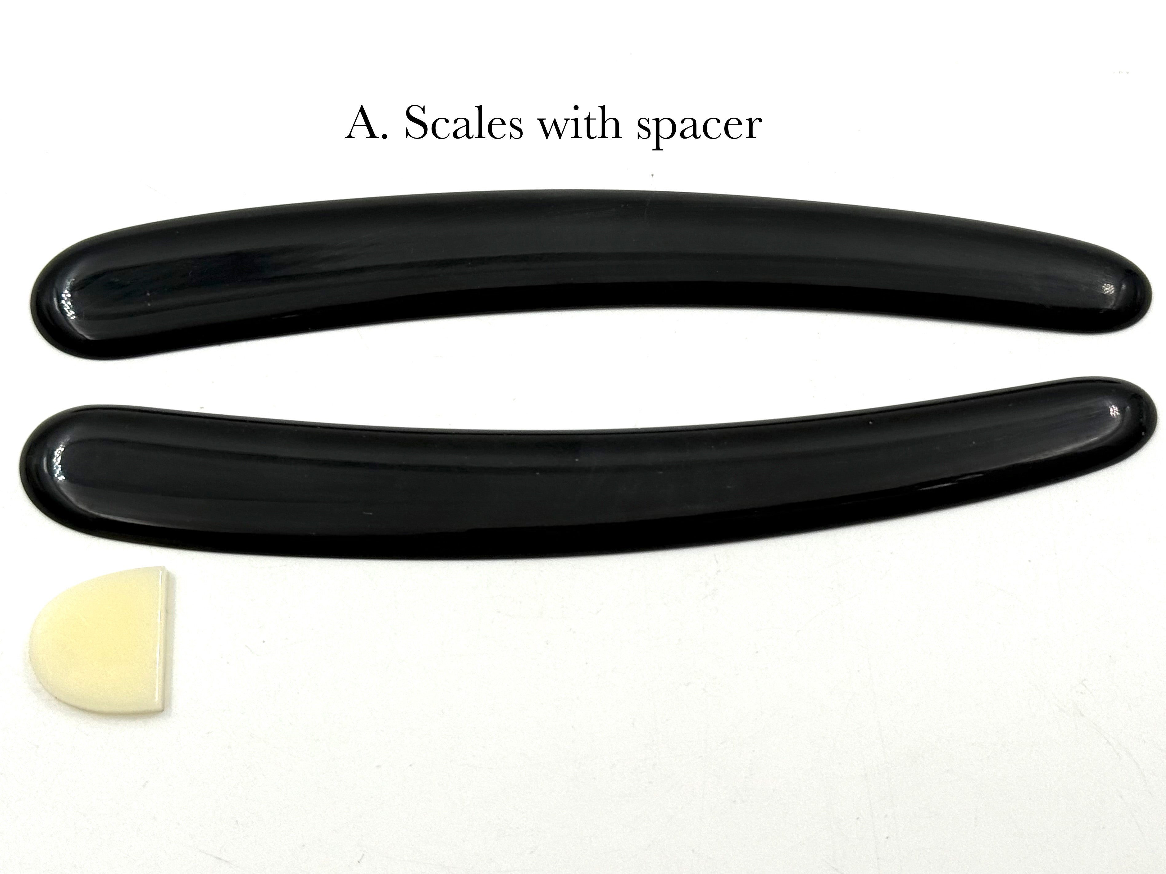 Straight Razor Scales for 6/8 blades - Highest Quality Black Horn Made in France - One Pair/Set