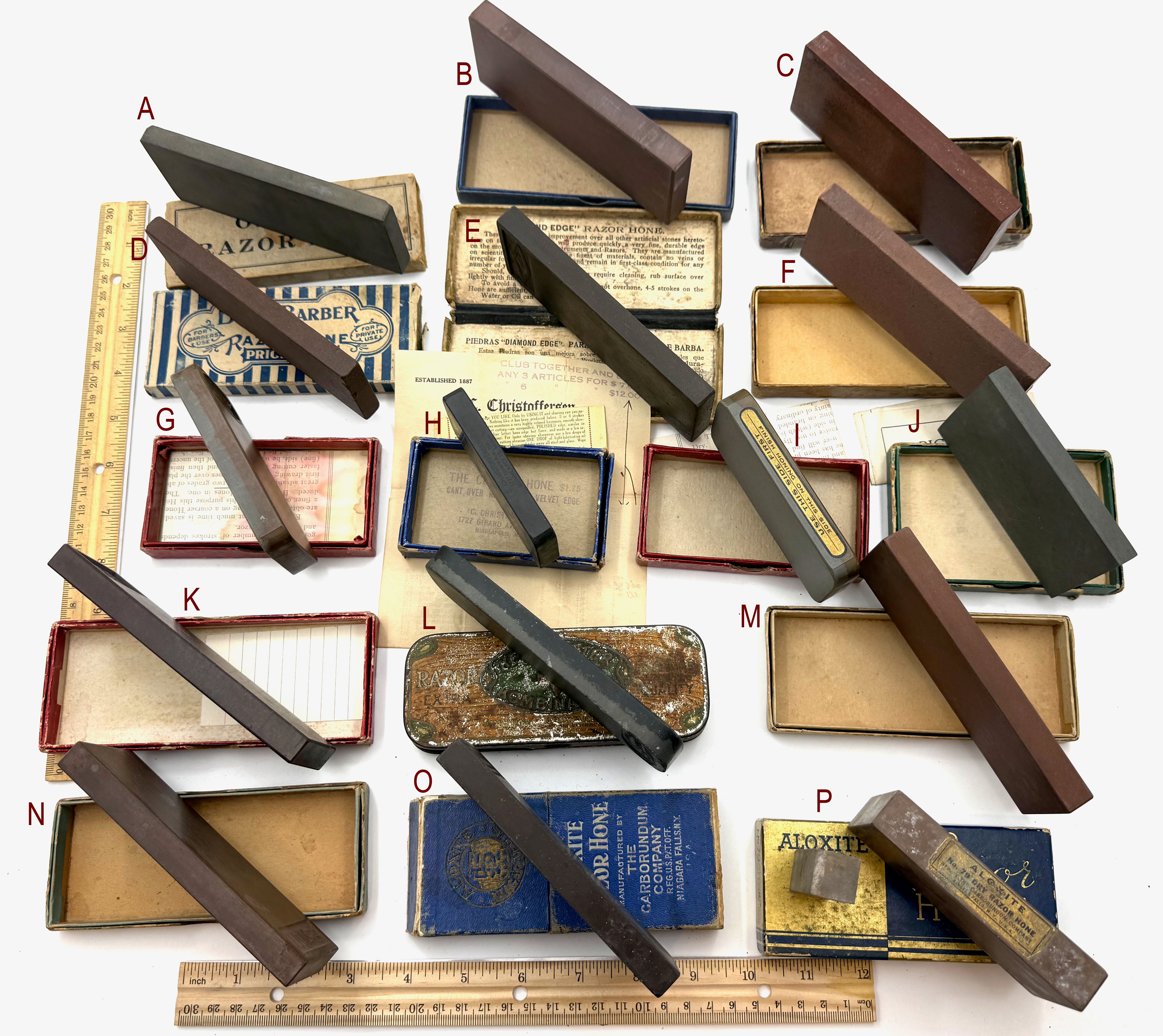 Various Manufacturers Vintage Boxed Barber Hones in Good Condition - Choose Your Hone