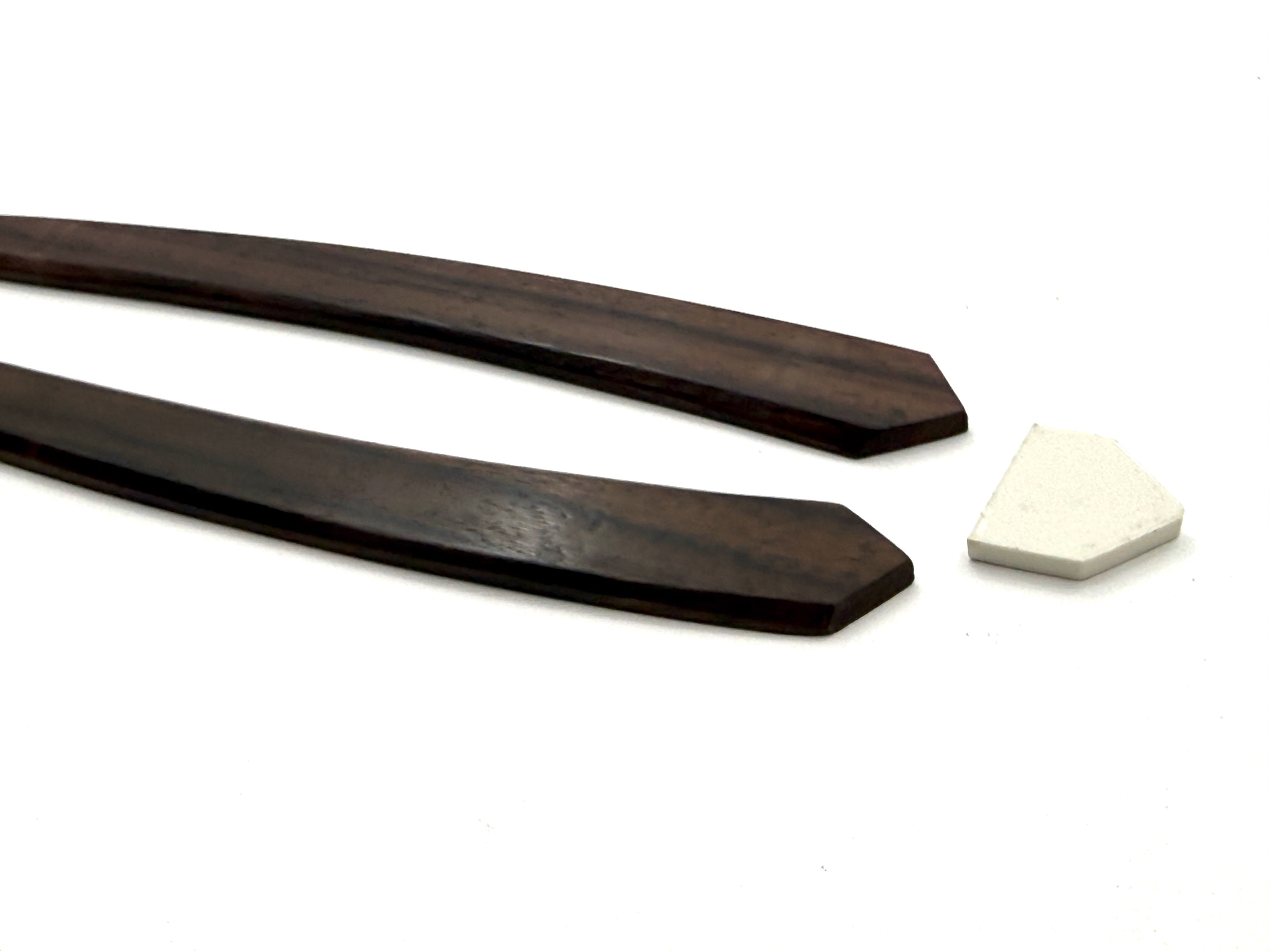 Straight Razor Scales for 5/8-6/8 Blades - Rosewood with Angled Ends - One Pair/Set