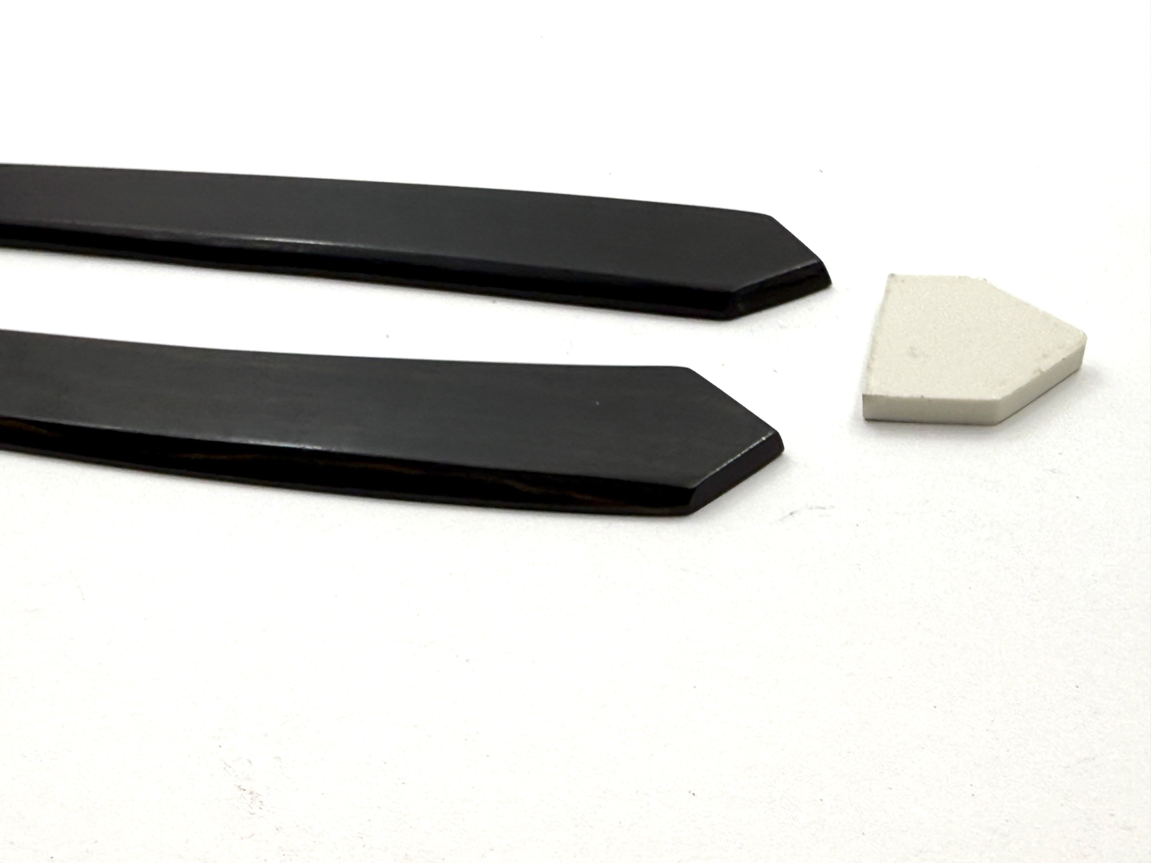 Straight Razor Scales for 5/8-6/8 Blades - Ebony Wood with Angled Ends - One Pair/Set (Copy)