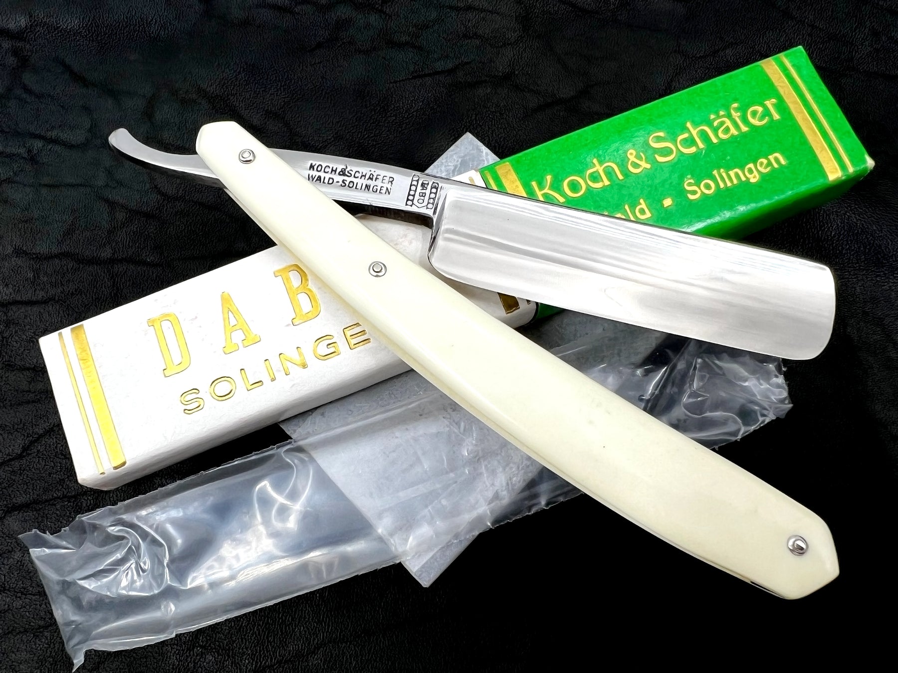 Koch & Schafer "Dabo" No. 28 - NOS 13/16 Full Hollow Blade - Pristine Vintage Solingen Straight Razor