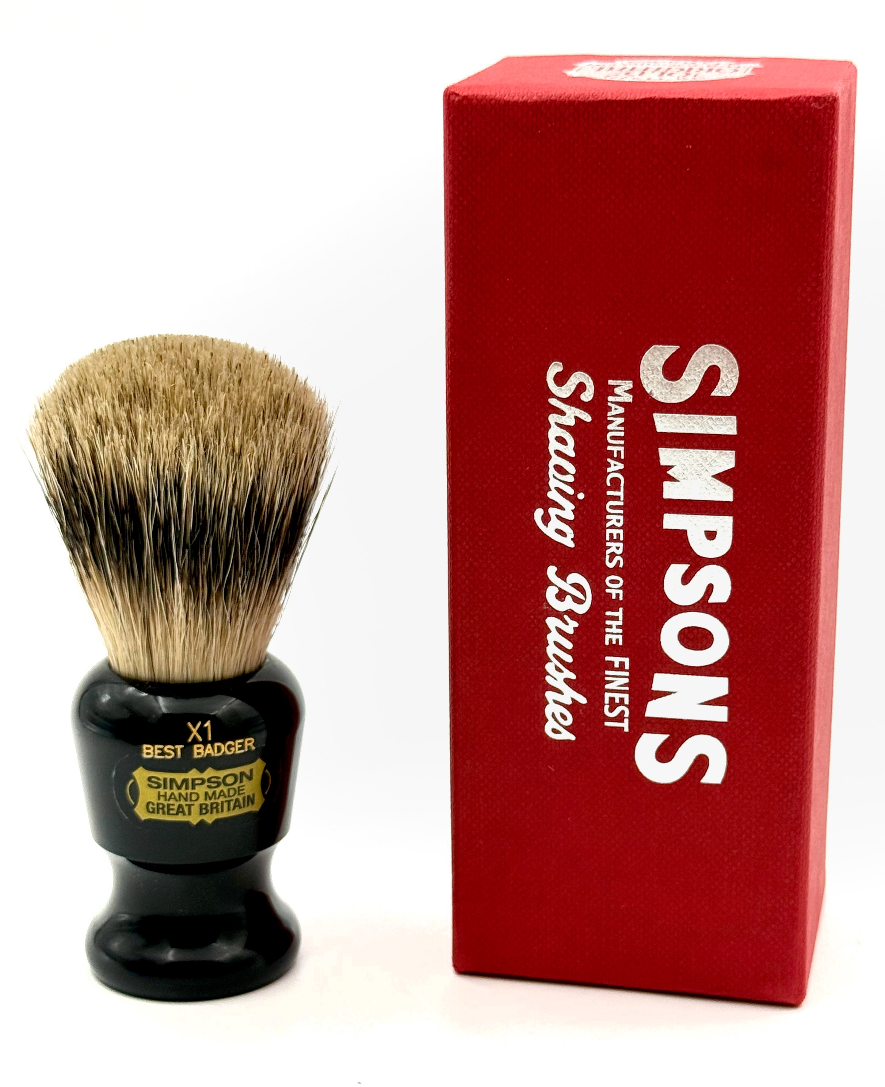 Simpsons Commodore X1 Best Badger Shaving Brush - Ebony Handle