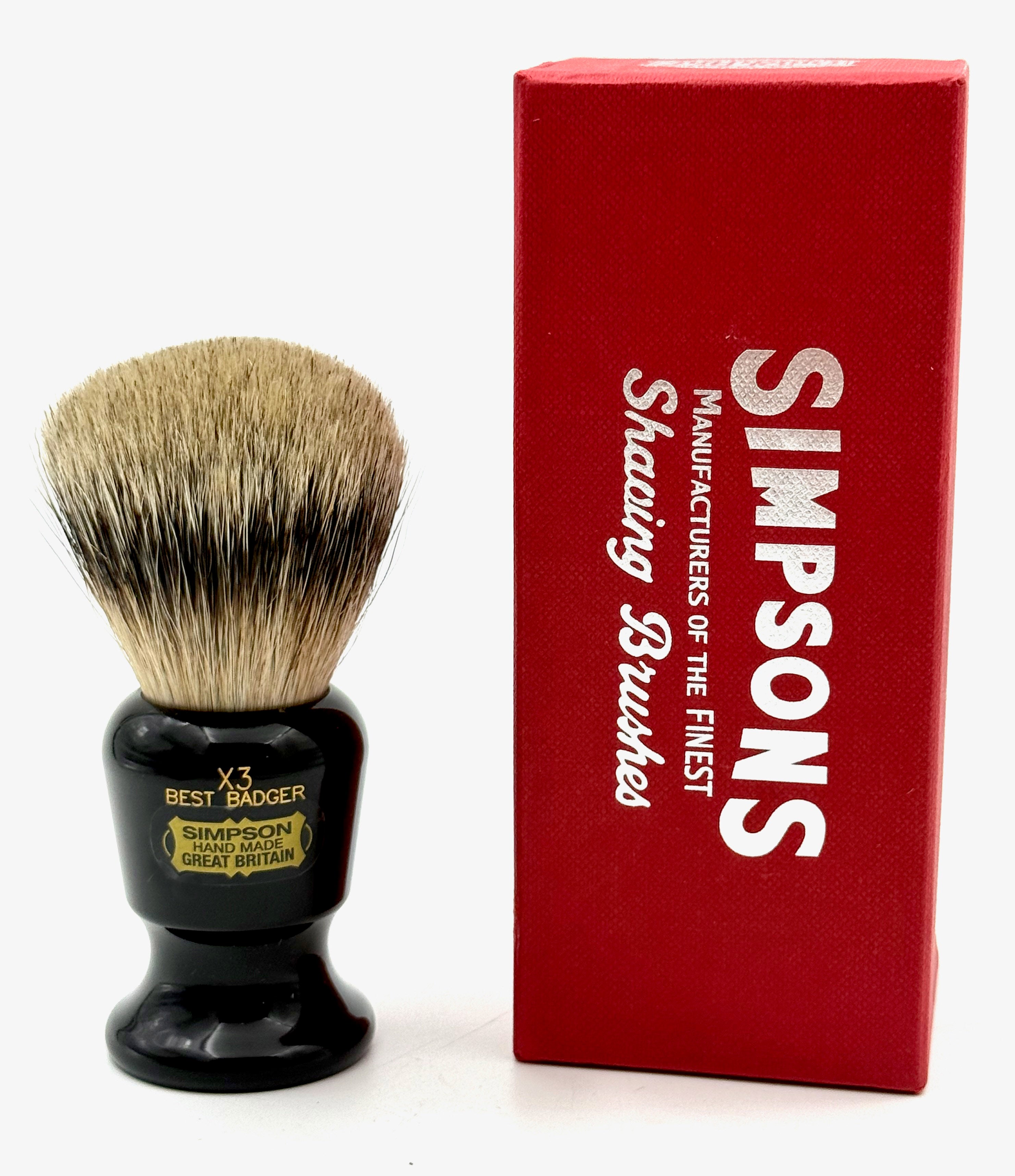 Simpsons Commodore X3 Best Badger Shaving Brush - Ebony Handle