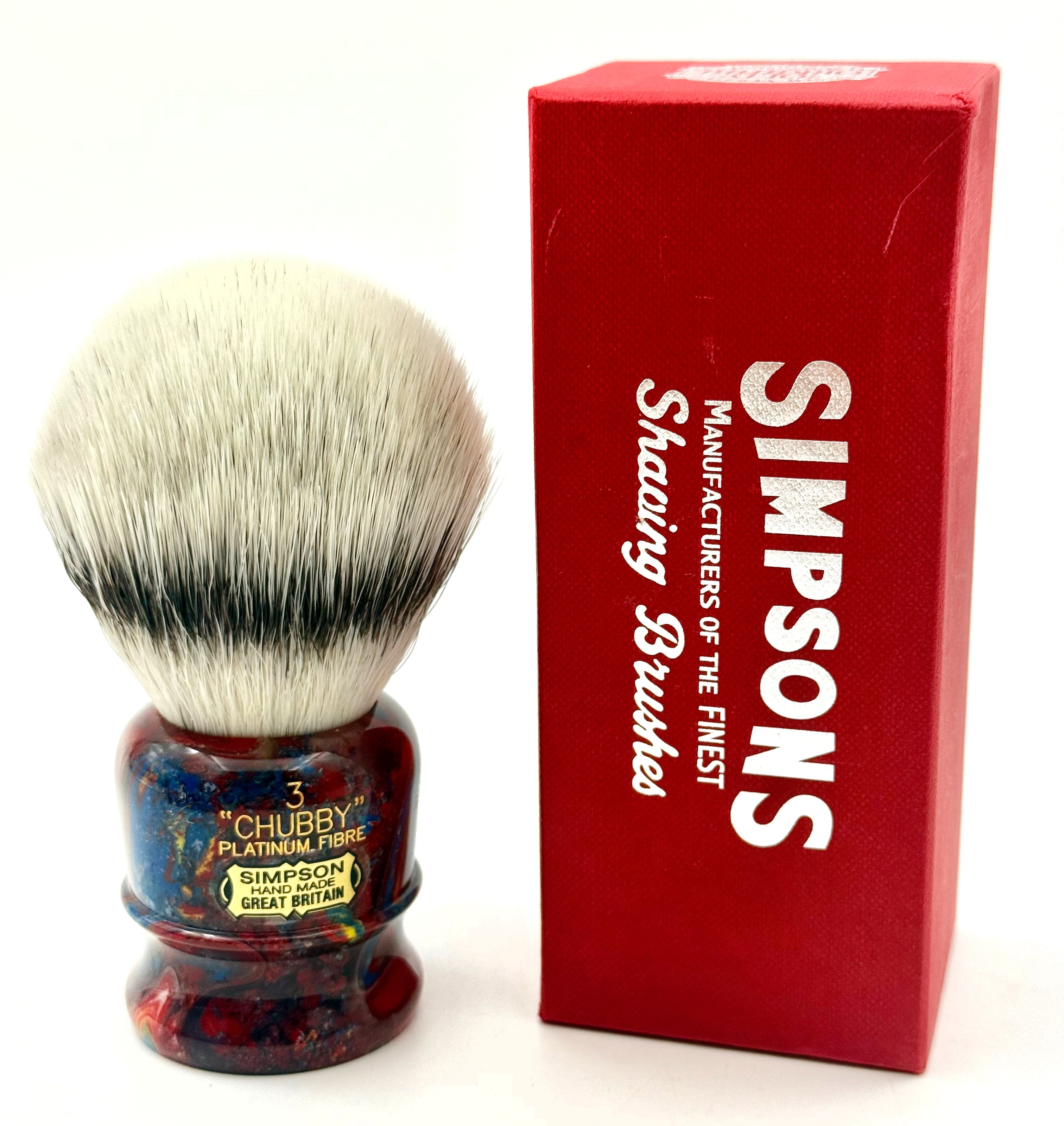 Limited Edition Simpson Chubby CH3 Platinum Synthetic Bristle Shaving Brush - Triton