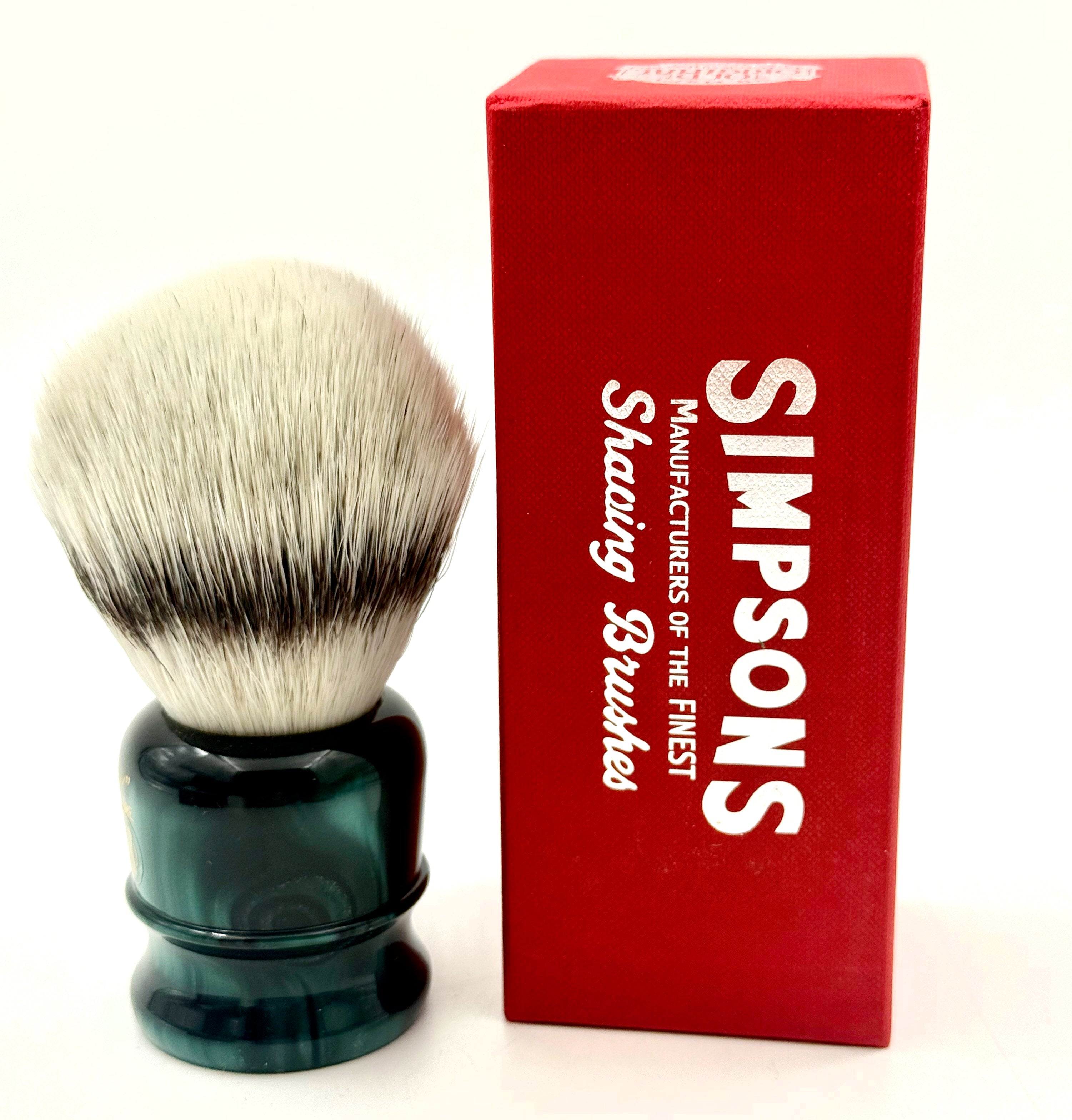 Blaireau de rasage à poils synthétiques Simpson Chubby CH3 Platinum
