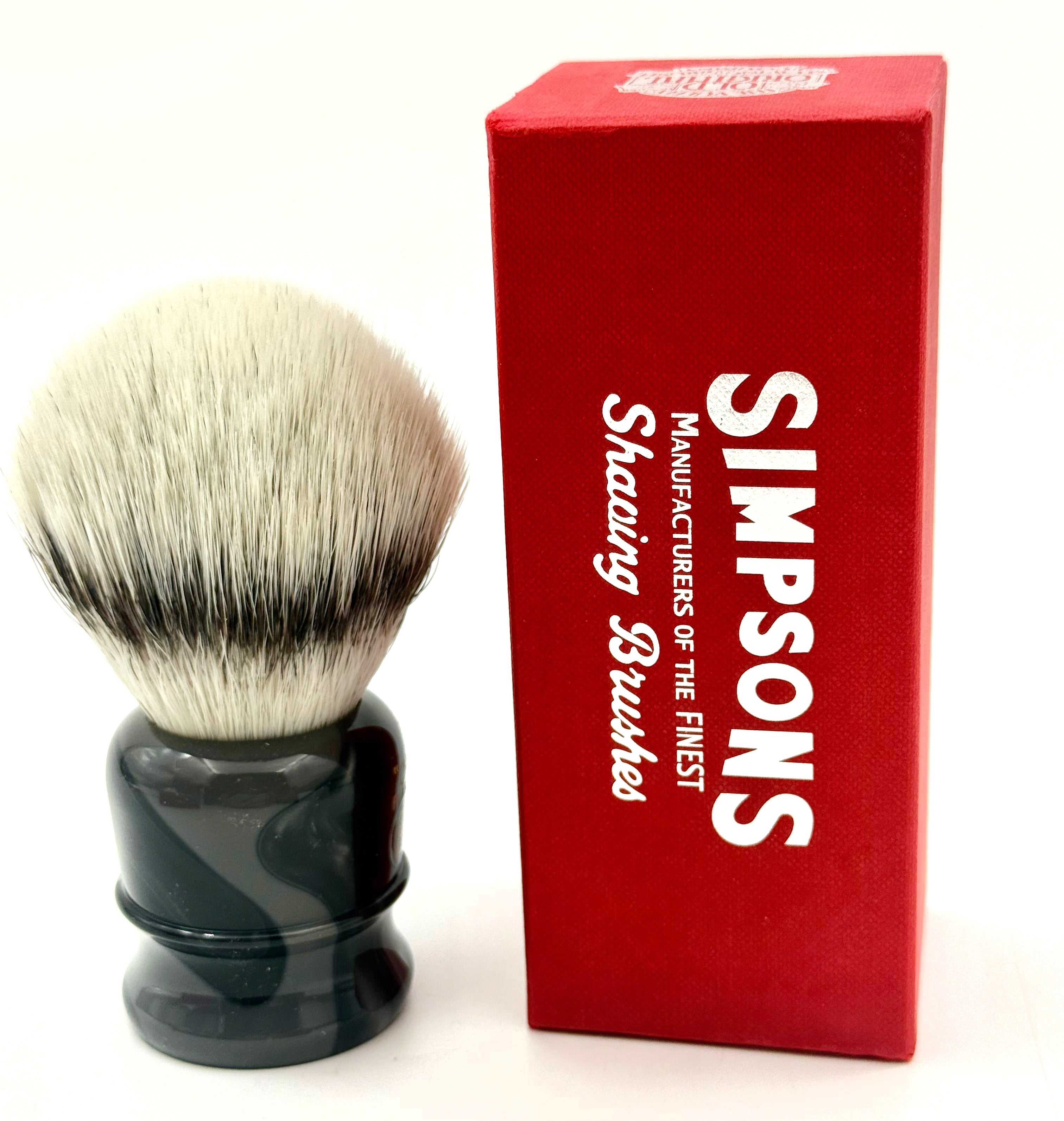 Limited Edition Simpson Chubby CH3 Platinum Synthetic Bristle Shaving Brush - Luna