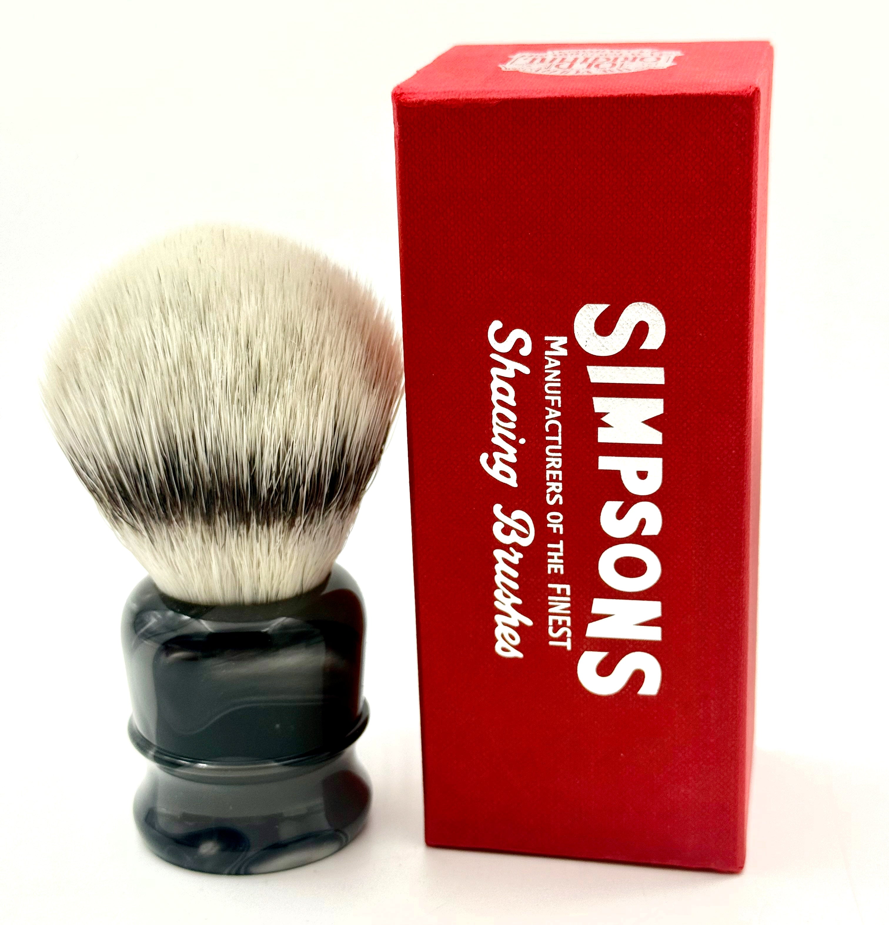 Limited Edition Simpson Chubby CH3 Platinum Synthetic Bristle Shaving Brush - Luna