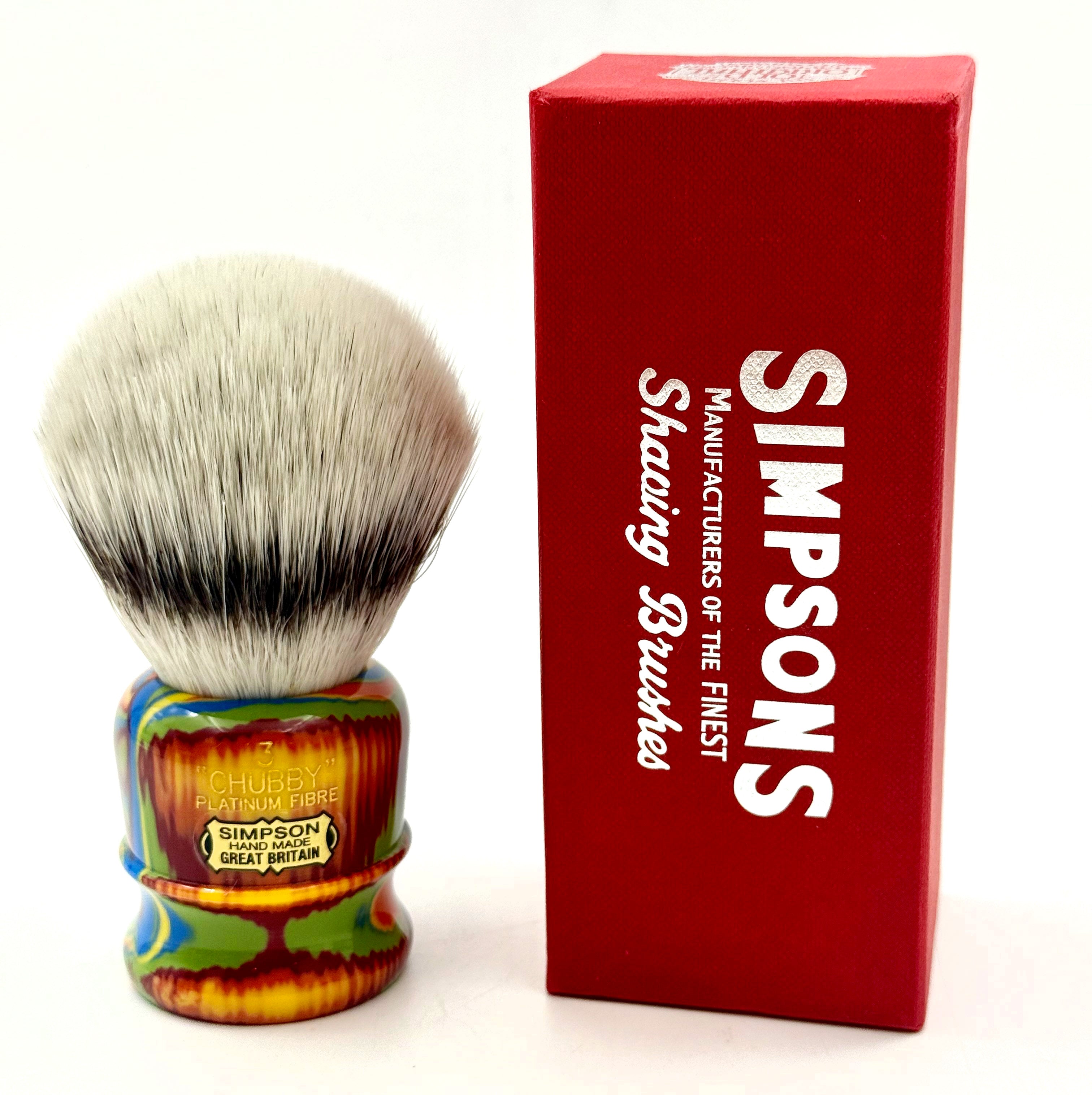 Limited Edition Simpson Chubby CH3 Platinum Synthetic Bristle Shaving Brush - Disco Haze