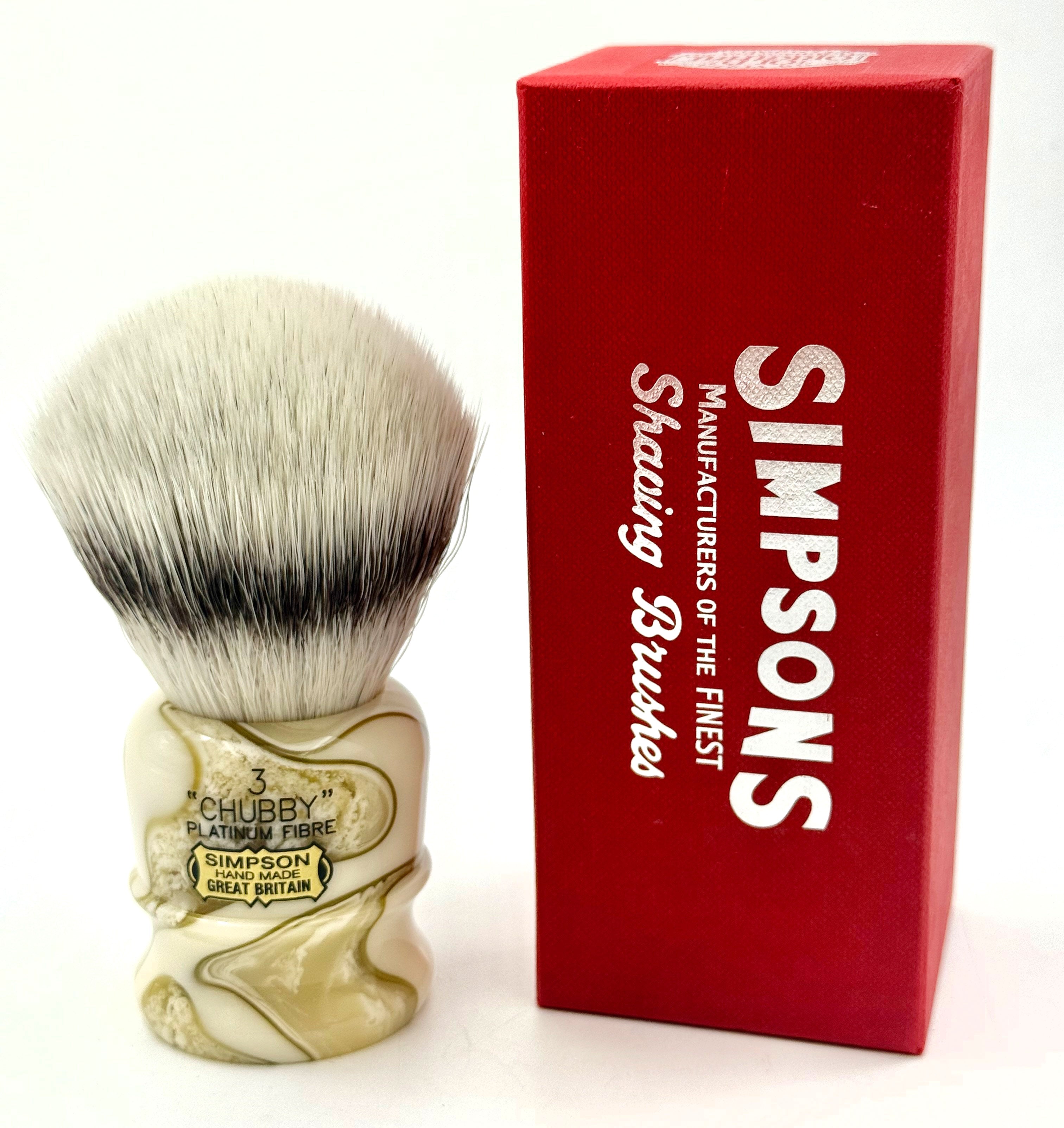 Limited Edition Simpson Chubby CH3 Platinum Synthetic Bristle Shaving Brush - Vesta