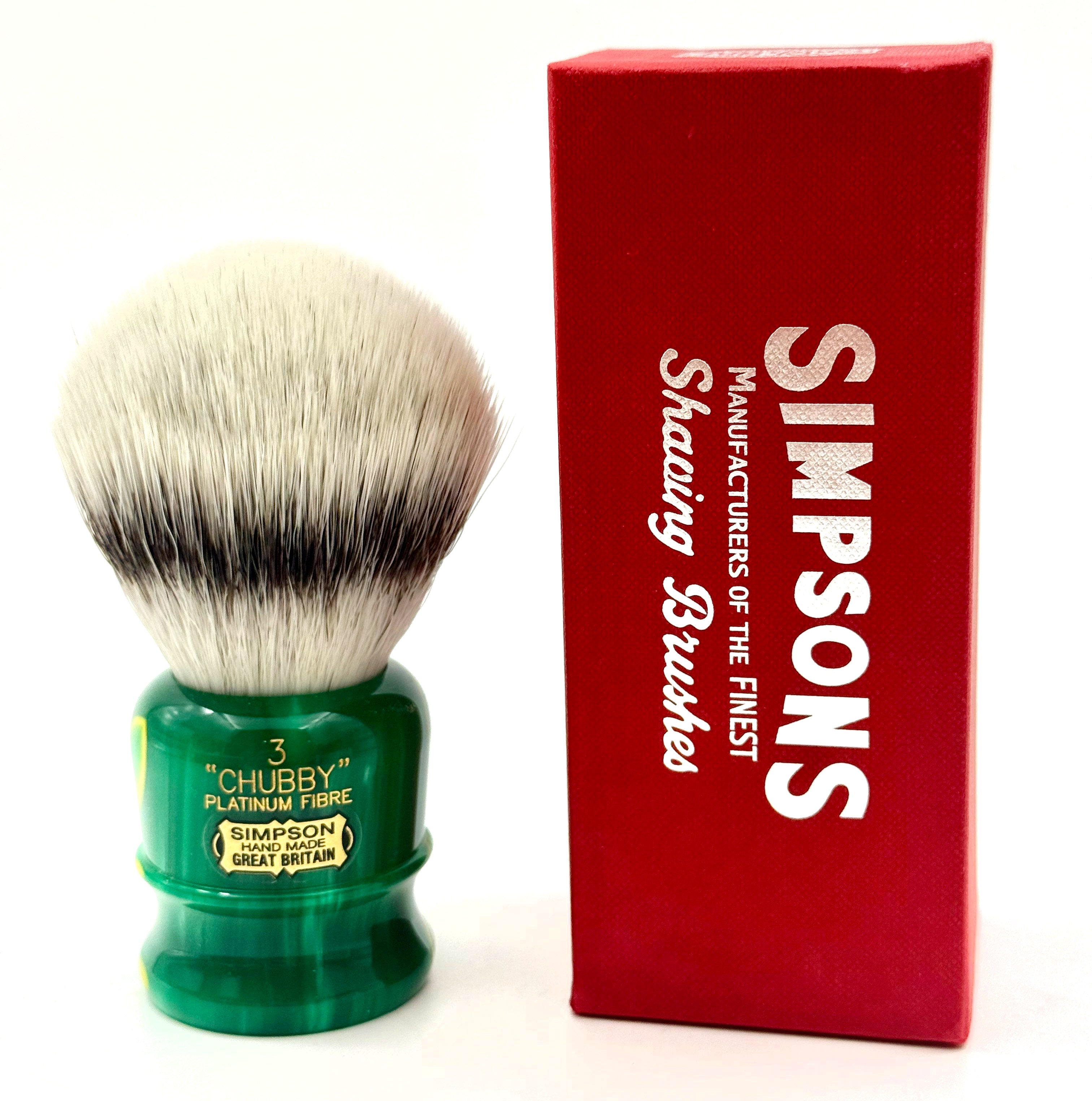Limited Edition Simpson Chubby CH3 Platinum Synthetic Bristle Shaving Brush - St. Mary's