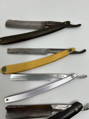 Vintage 10 Straight Razor Lot #3 - May Contain Sheffield, Solingen, Japanese & USA makers, as pictured