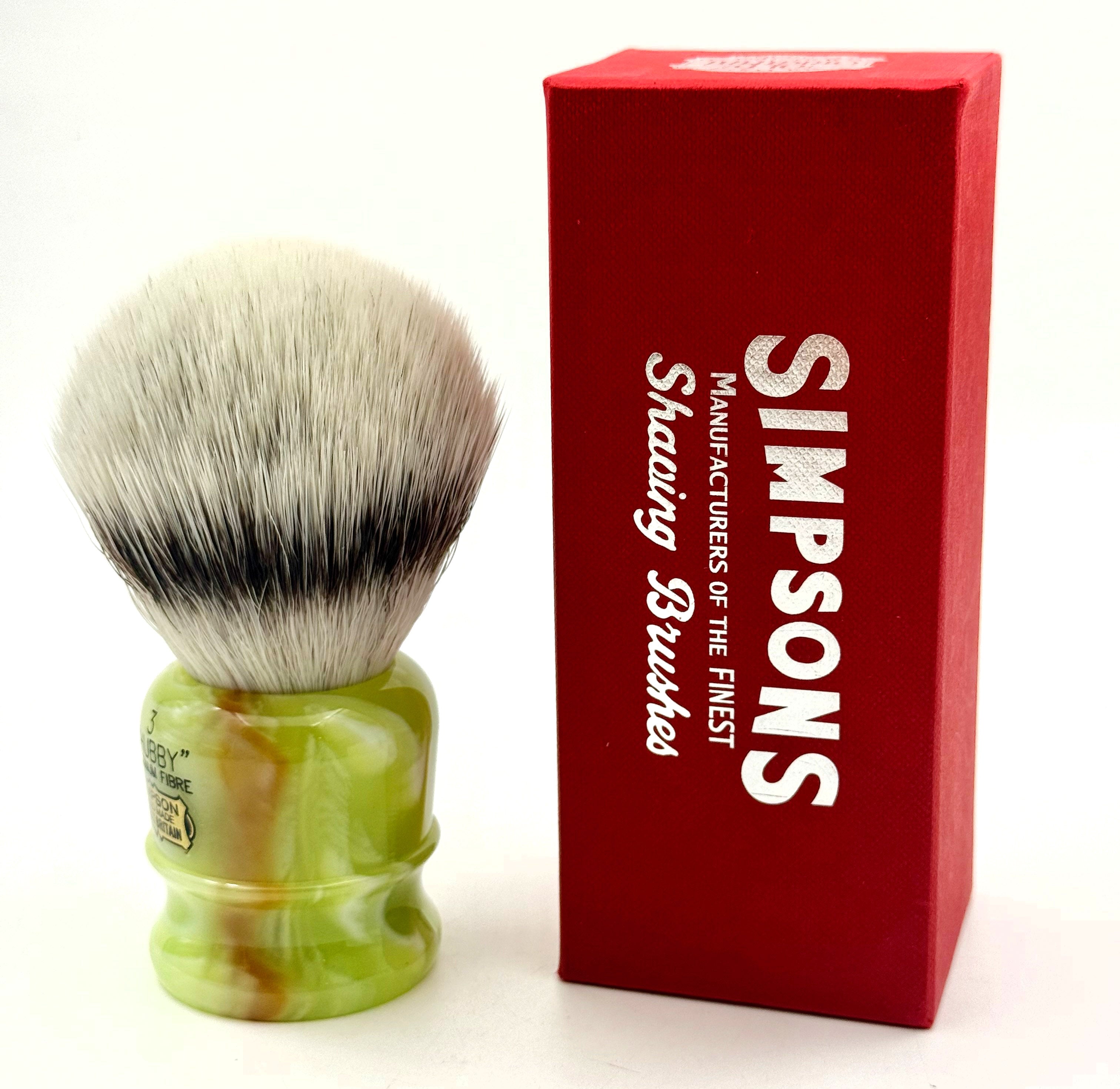 Limited Edition Simpson Chubby CH3 Platinum Synthetic Bristle Shaving Brush - Jade