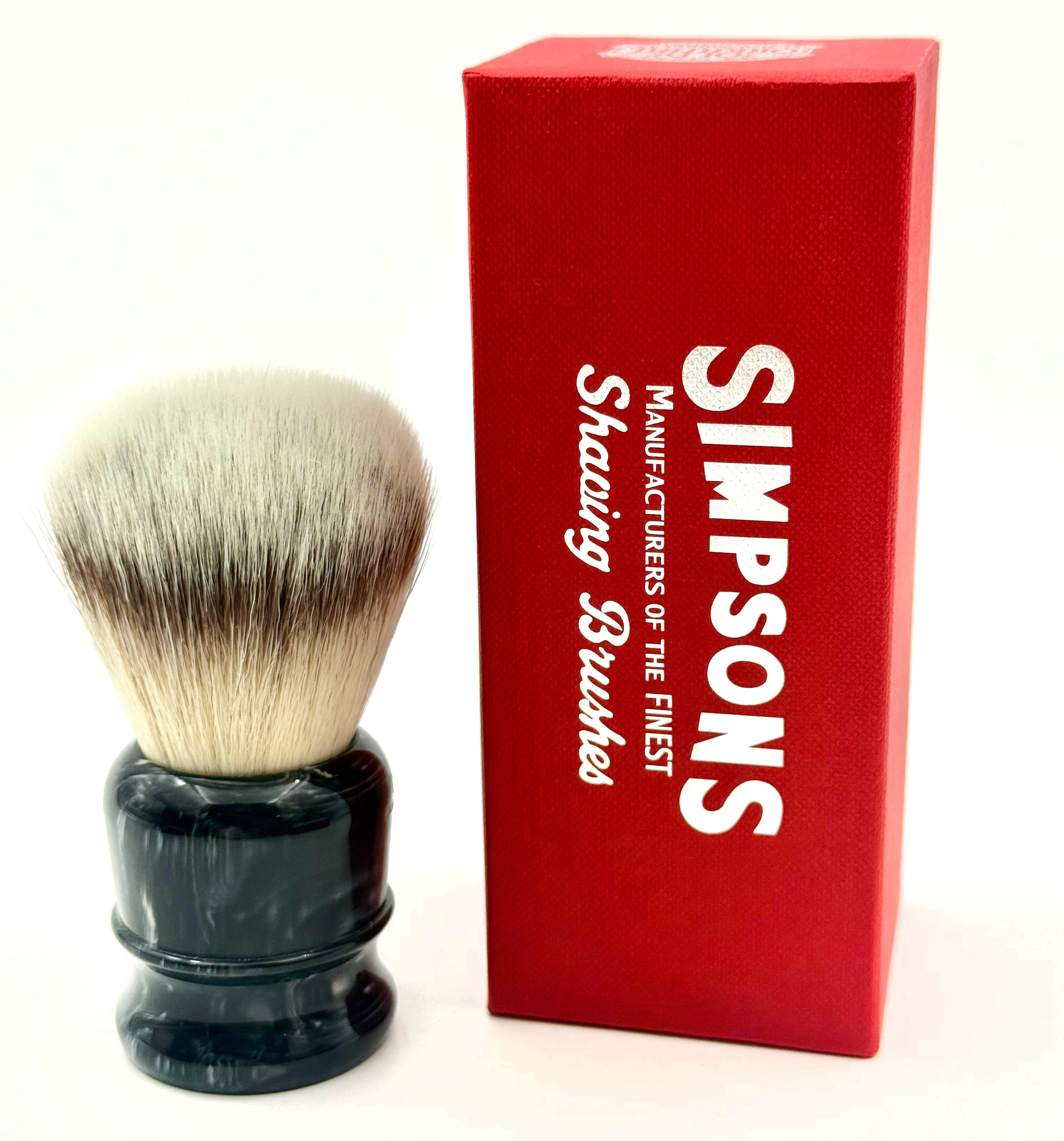 Limited Edition Simpson Chubby CH3 Platinum Synthetic Bristle Shaving Brush - Ebony Marble