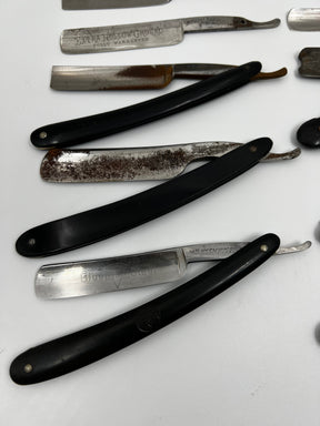 Vintage 10 Straight Razor Lot #4 - May Contain Sheffield, Solingen, Japanese & USA makers, as pictured