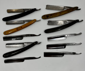 Vintage 10 Straight Razor Lot #5 - May Contain Sheffield, Solingen, Japanese & USA makers, as pictured